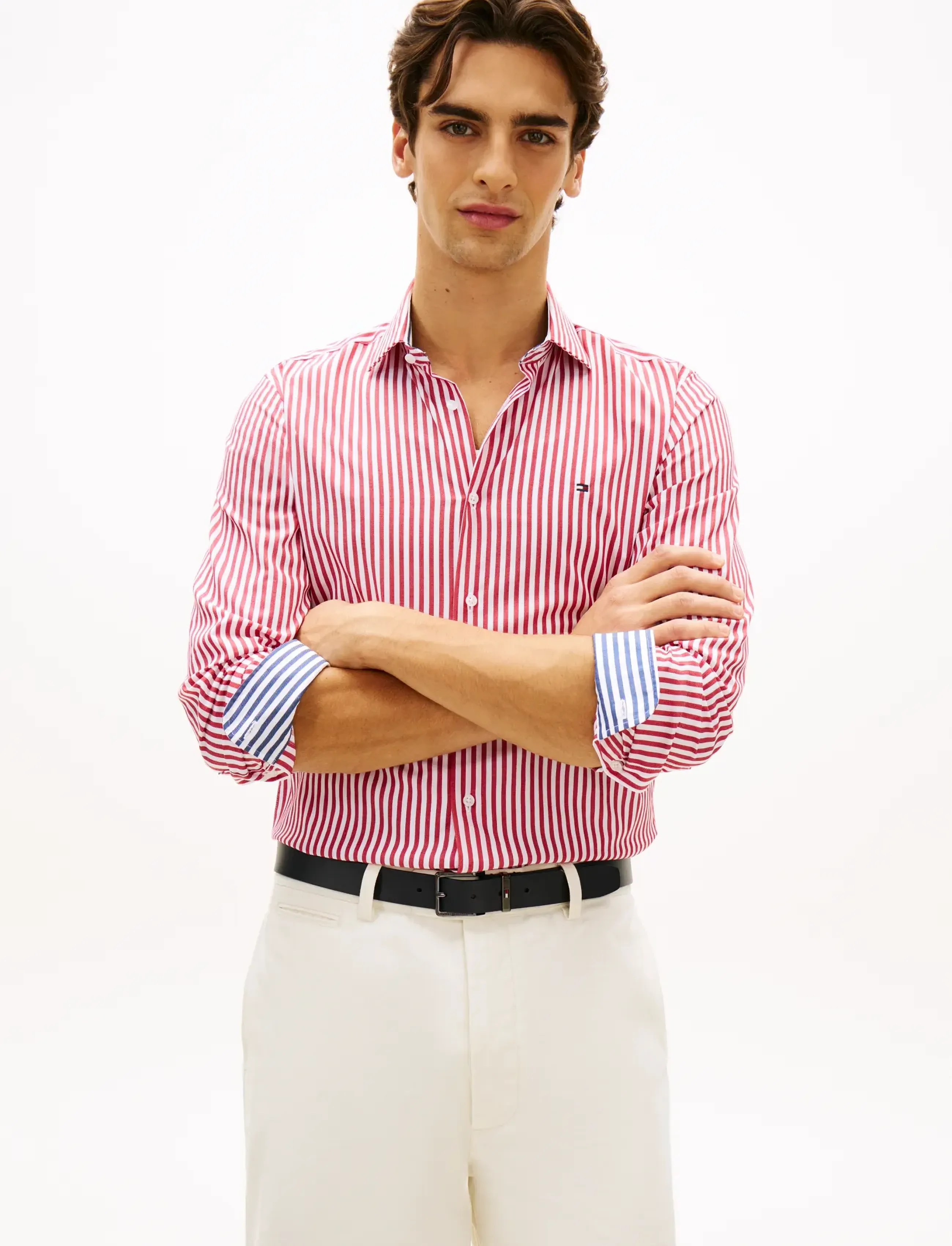 Tommy Hilfiger CL BENGAL STRIP SHIRT - Kleidung - MEDIUM RED WHITE / red