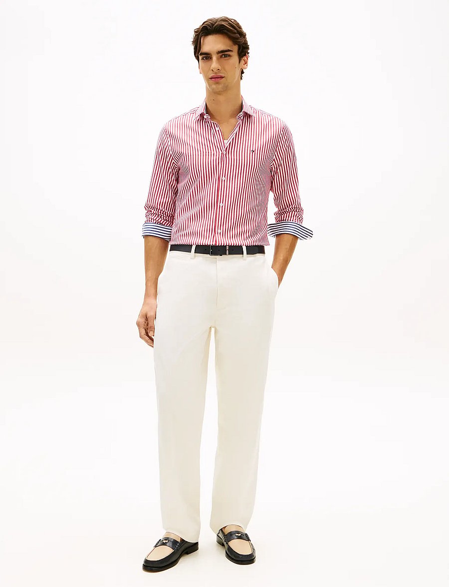 Tommy Hilfiger - CL BENGAL STRIP SHIRT - gestreifte hemden - medium red white - 3
