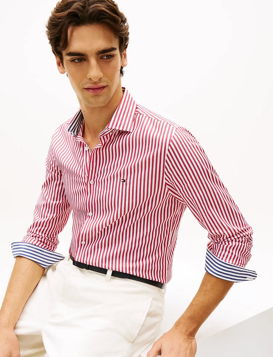 Tommy Hilfiger - CL BENGAL STRIP SHIRT - gestreifte hemden - medium red white - 4