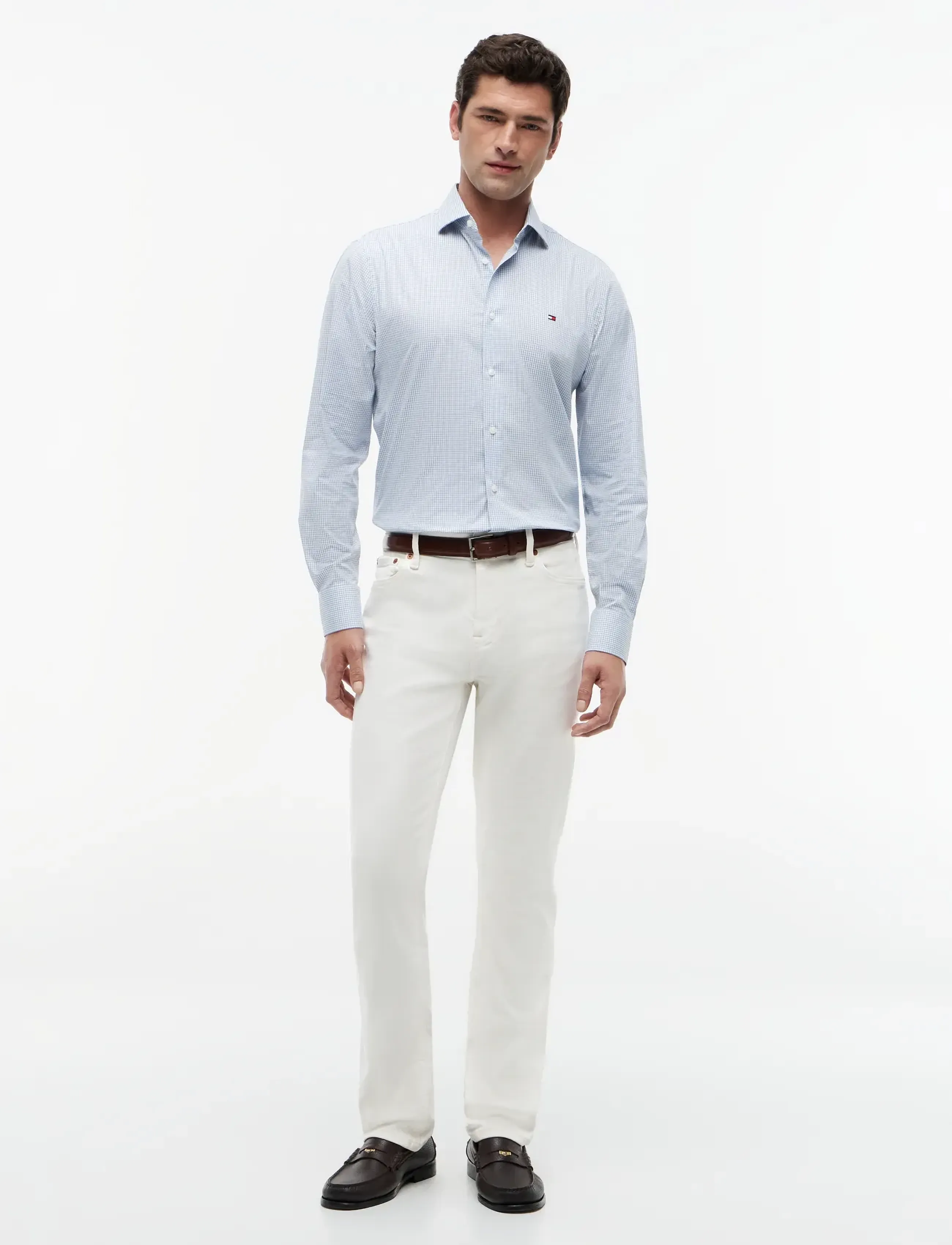 Tommy Hilfiger - CL MINI GINGHAM CHECK SHIRT - rutiga skjortor - cloudy blue - 4