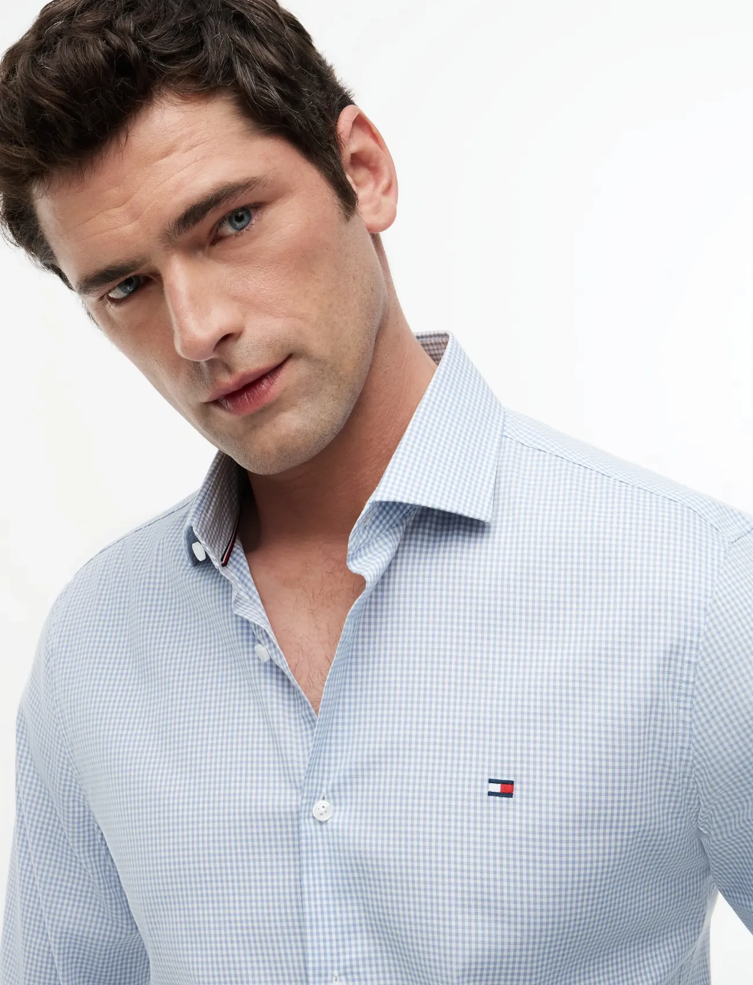 Tommy Hilfiger - CL MINI GINGHAM CHECK SHIRT - rutiga skjortor - cloudy blue - 5
