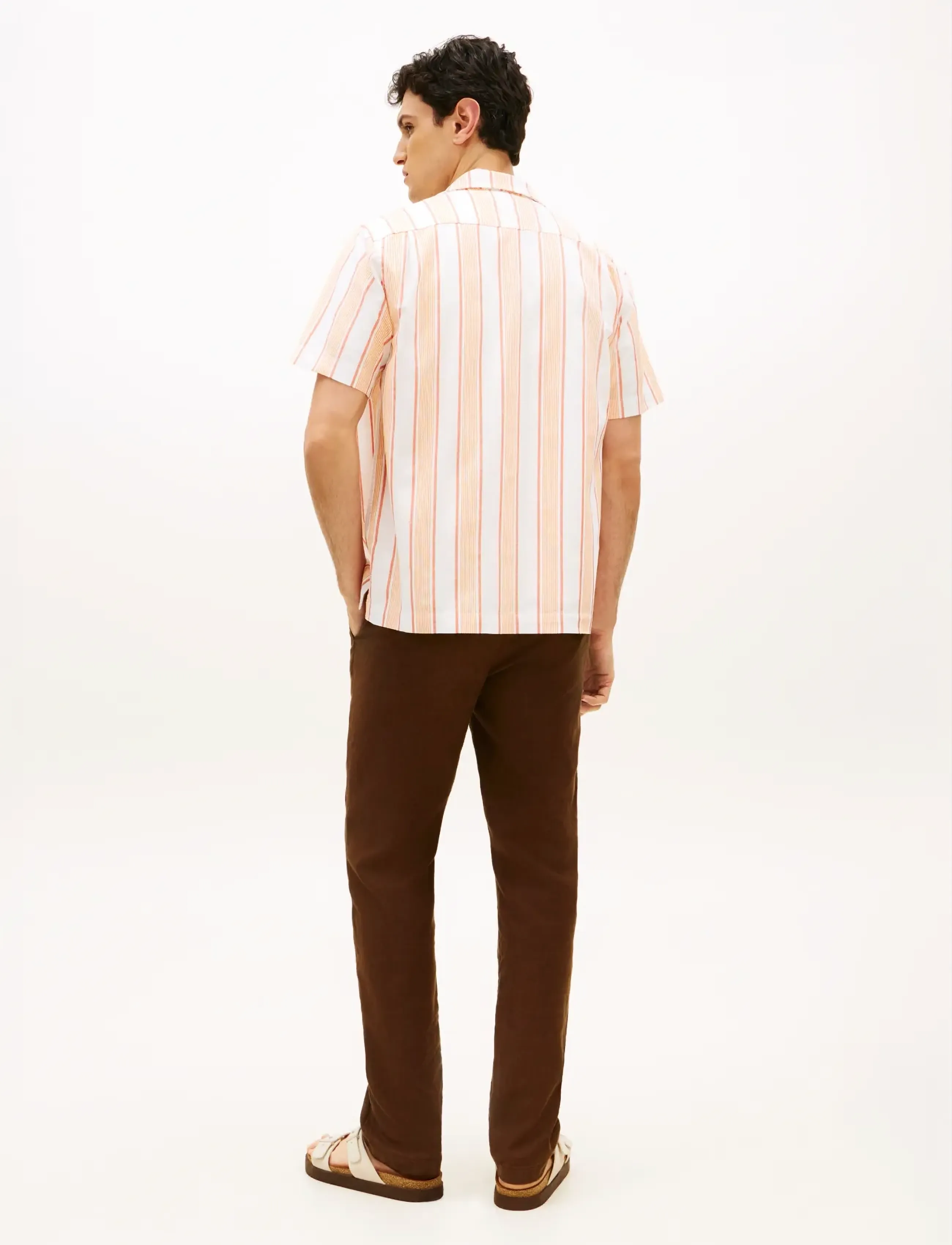 Tommy Hilfiger - OPEN STRUCTURE SHIRT - short-sleeved shirts - brilliant orange   stripe - 2