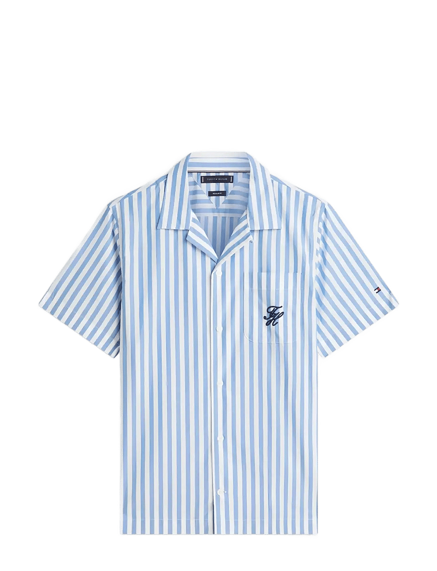 Tommy Hilfiger - PAPERTOUCH POP STP SSLV SWIMSHOP - kortærmede skjorter - blue spell stripe - 1