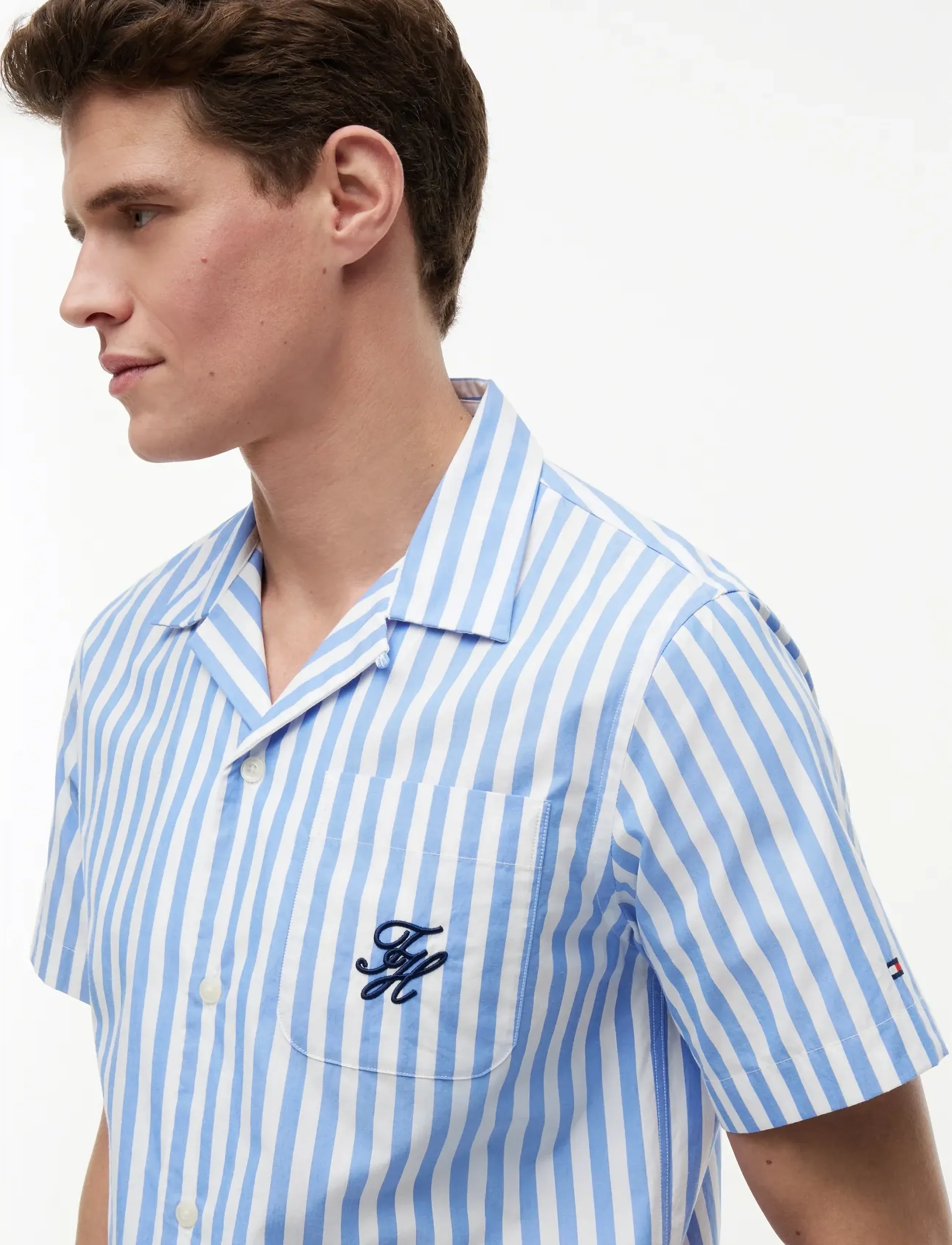Tommy Hilfiger - PAPERTOUCH POP STP SSLV SWIMSHOP - kortærmede skjorter - blue spell   stripe - 3
