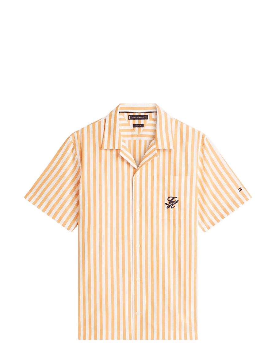 Tommy Hilfiger - PAPERTOUCH POP STP SSLV SWIMSHOP - kortærmede skjorter - orange hype stripe - 1