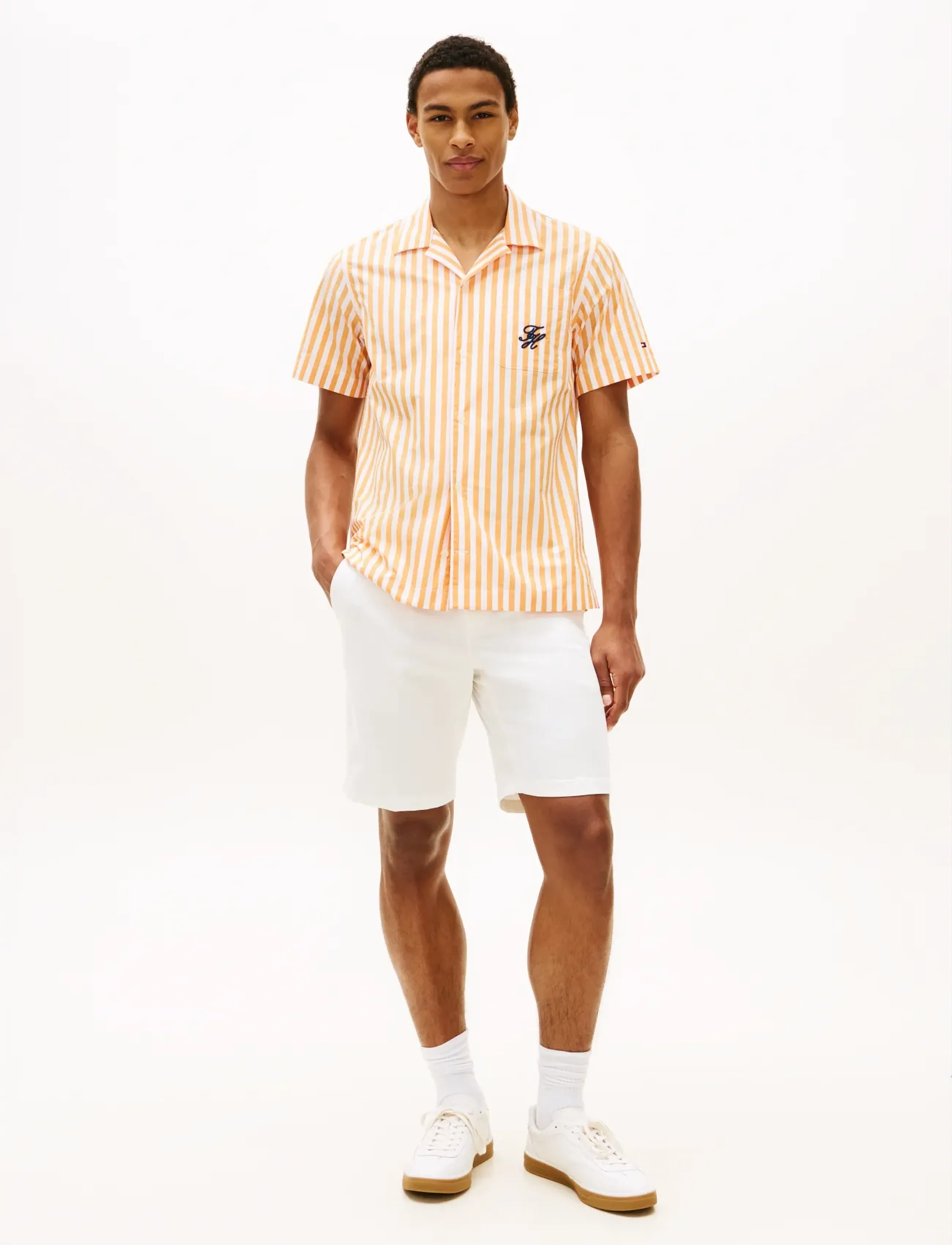Tommy Hilfiger - PAPERTOUCH POP STP SSLV SWIMSHOP - kortærmede skjorter - orange hype   stripe - 3