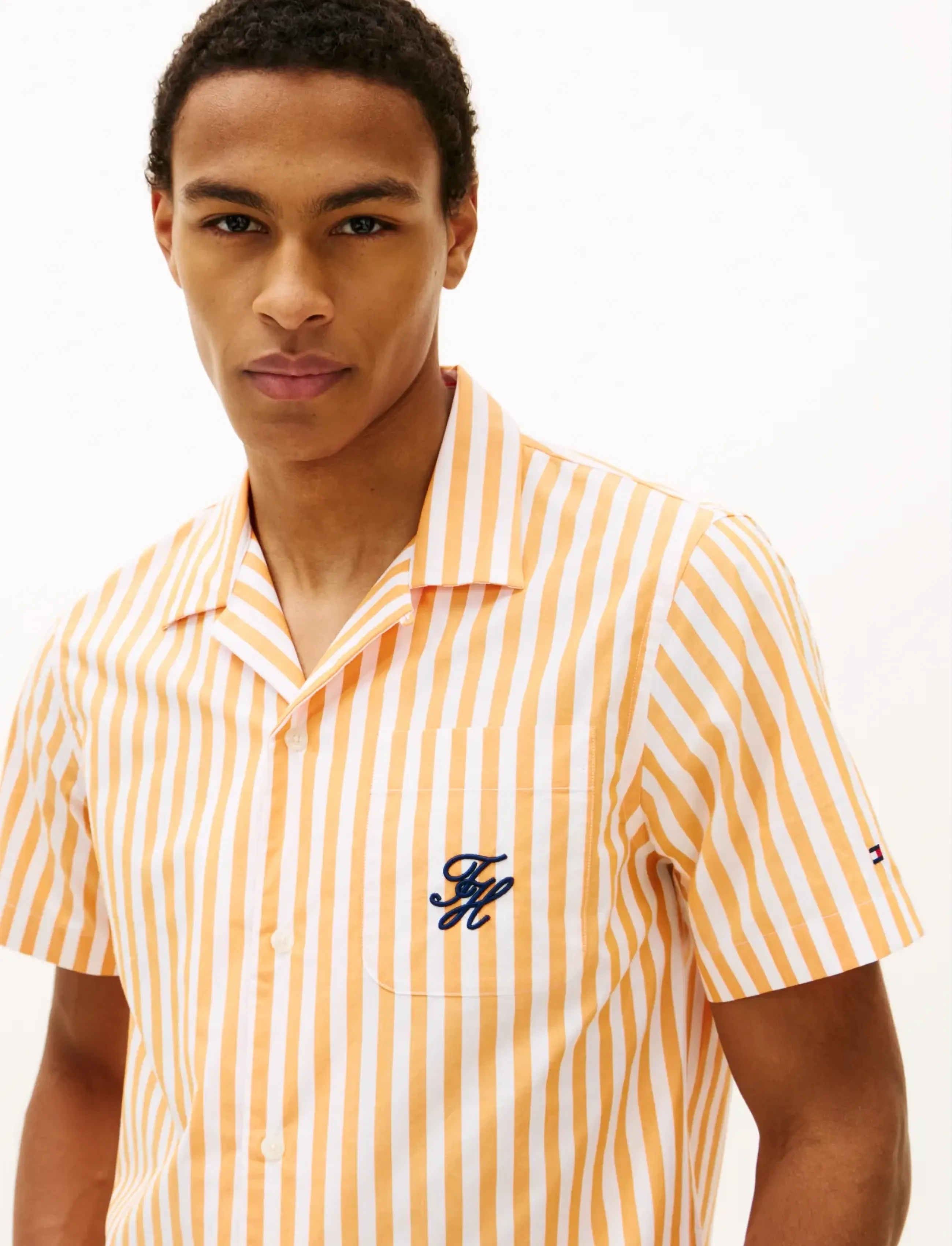 Tommy Hilfiger - PAPERTOUCH POP STP SSLV SWIMSHOP - kortærmede skjorter - orange hype   stripe - 4