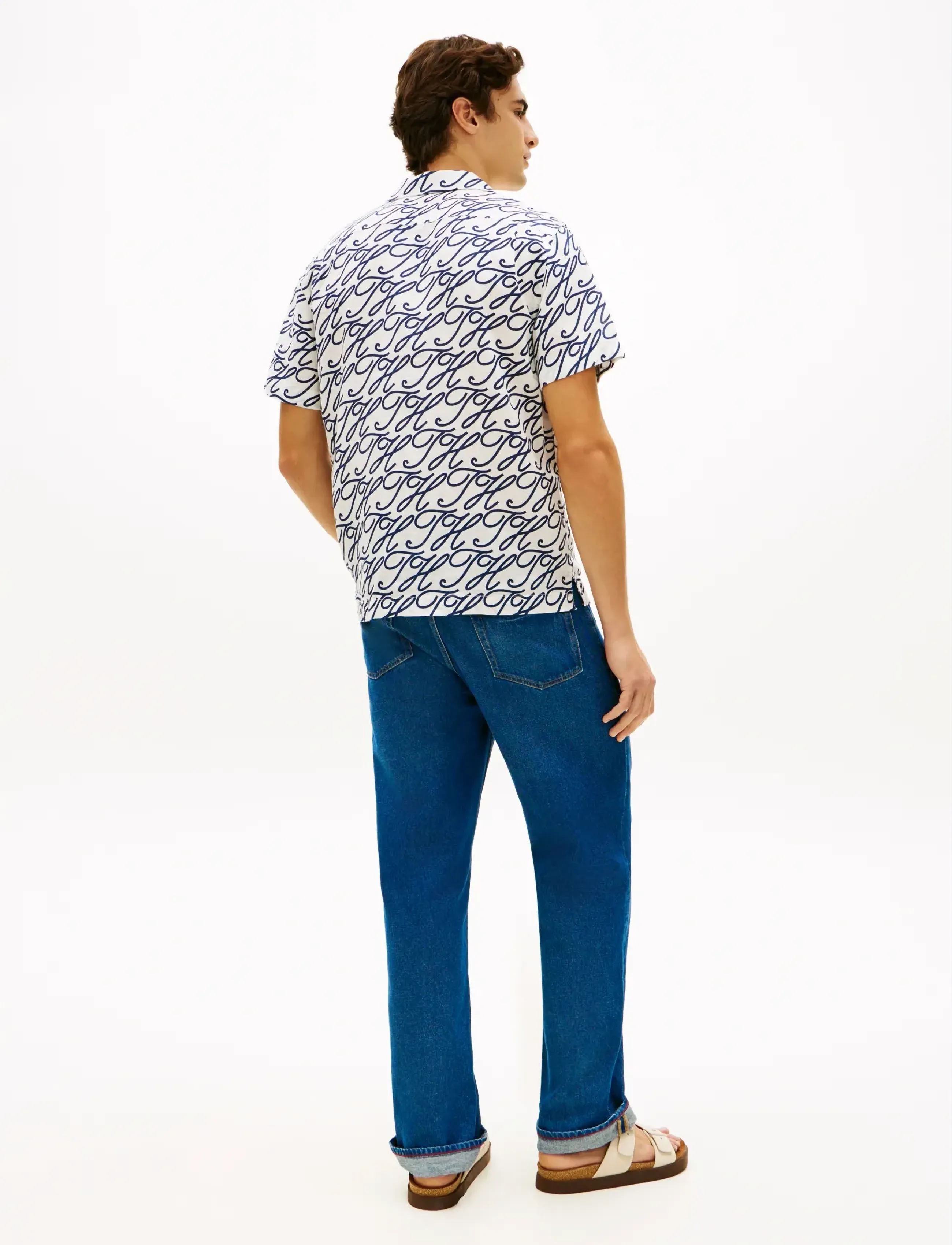 Tommy Hilfiger - LINEN CAMP COLLAR SSLV SWIMSHOP - kortærmede skjorter - ecru   allover - 2