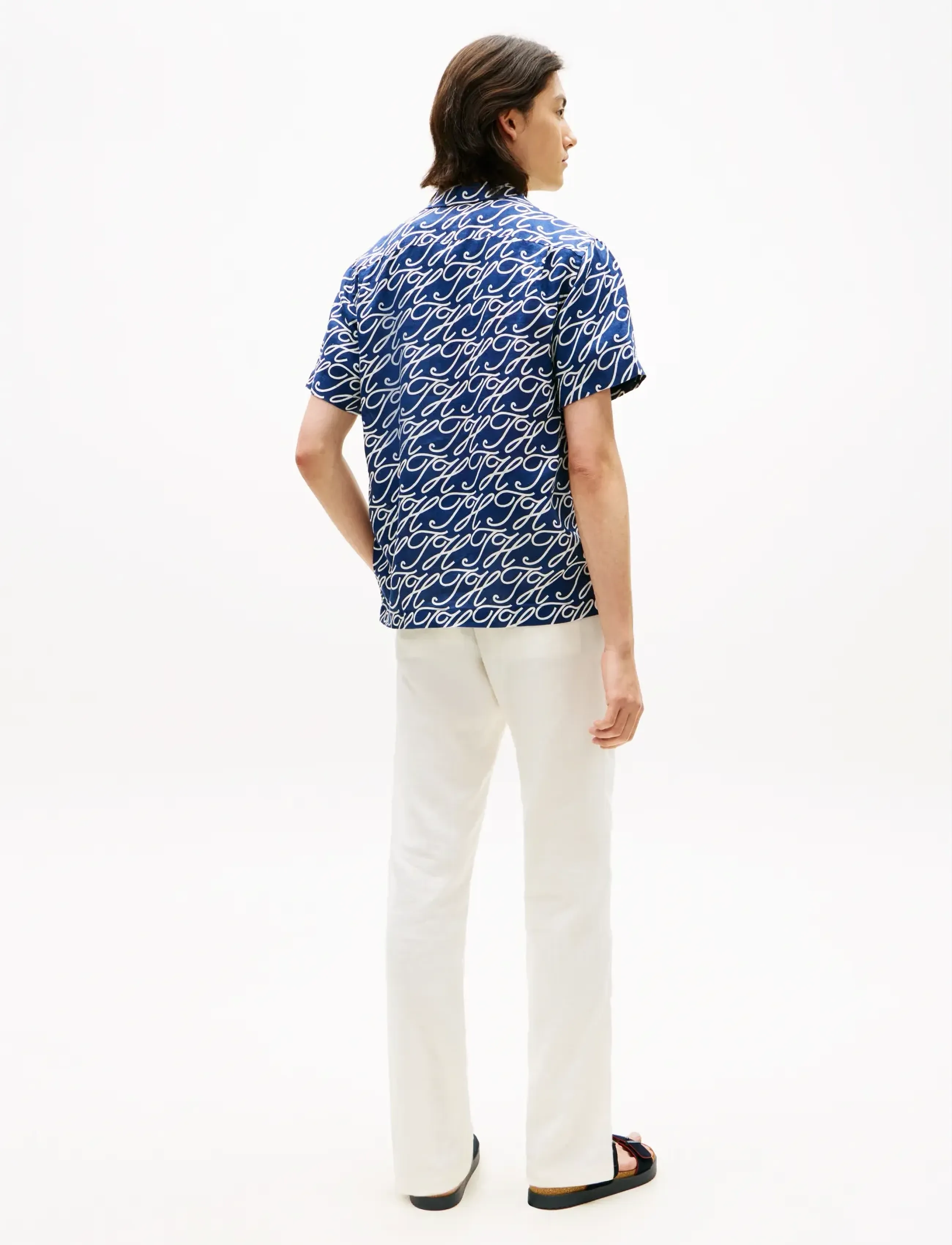 Tommy Hilfiger - LINEN CAMP COLLAR SSLV SWIMSHOP - kortærmede skjorter - preppy navy   allover - 2