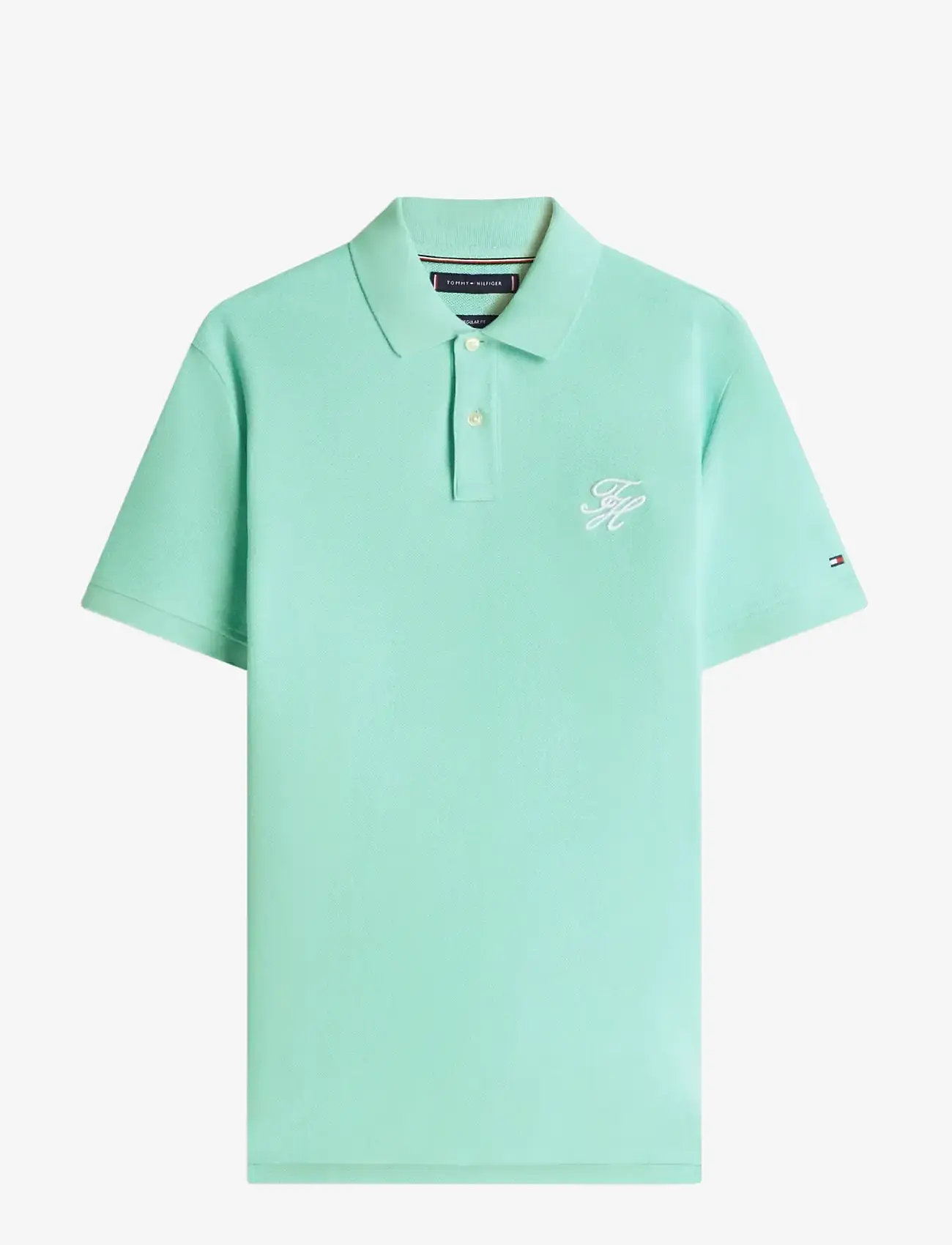 Tommy Hilfiger - TH SCRIPT REG POLO - kortærmede poloer - arctic aqua - 1