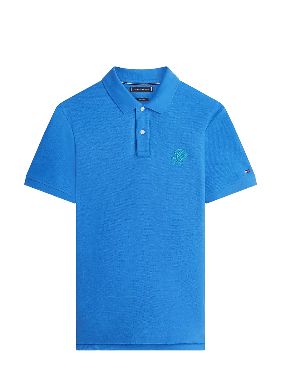 Tommy Hilfiger - TH SCRIPT REG POLO - kortärmade pikéer - blue orbit - 1