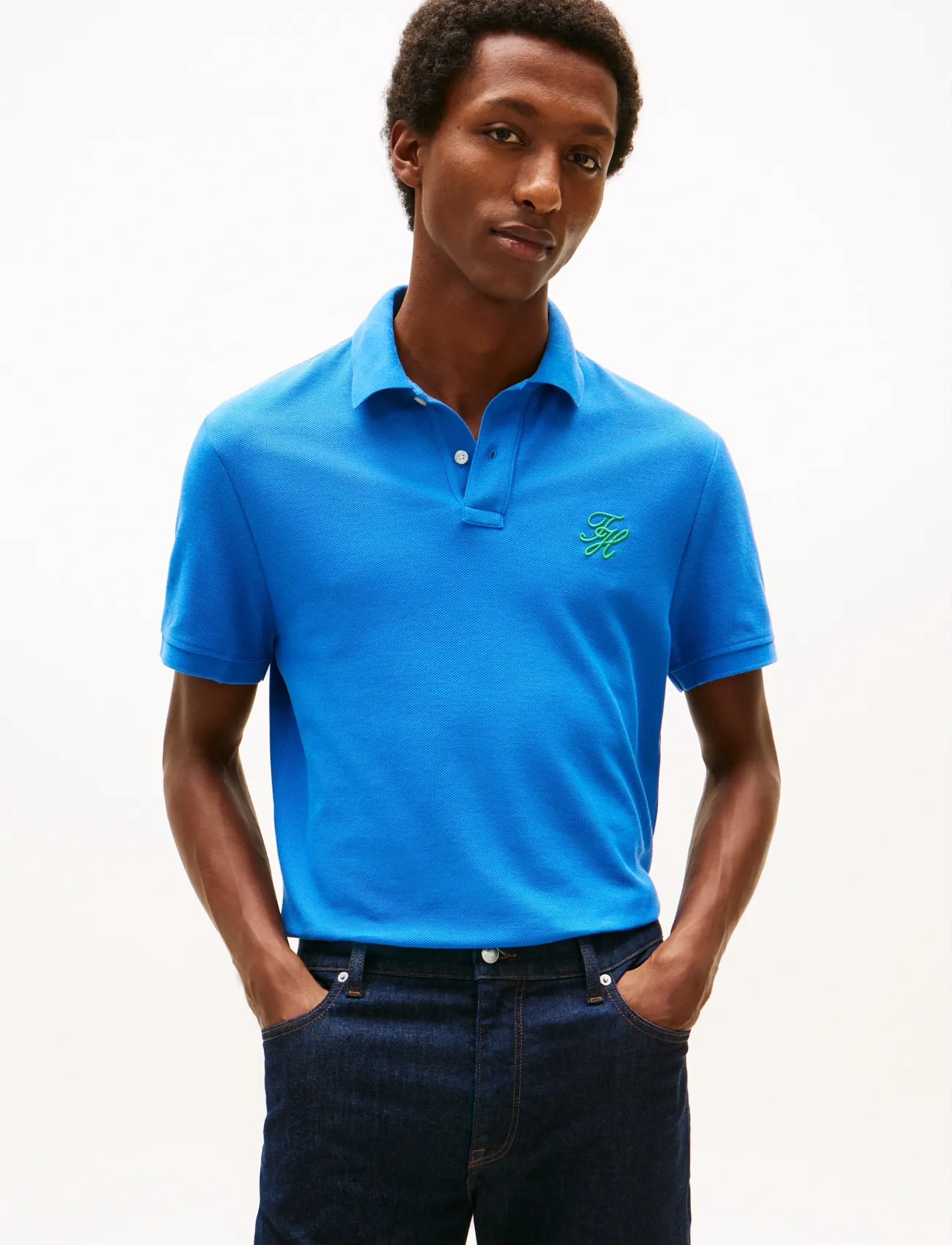 Tommy Hilfiger TH SCRIPT REG POLO - Poloskjorter - BLUE ORBIT / blue