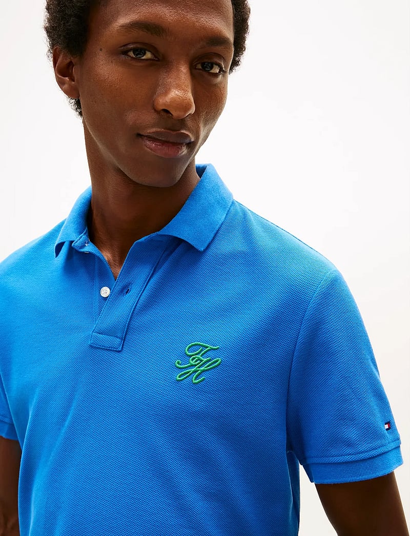 Tommy Hilfiger - TH SCRIPT REG POLO - kortärmade pikéer - blue orbit - 4