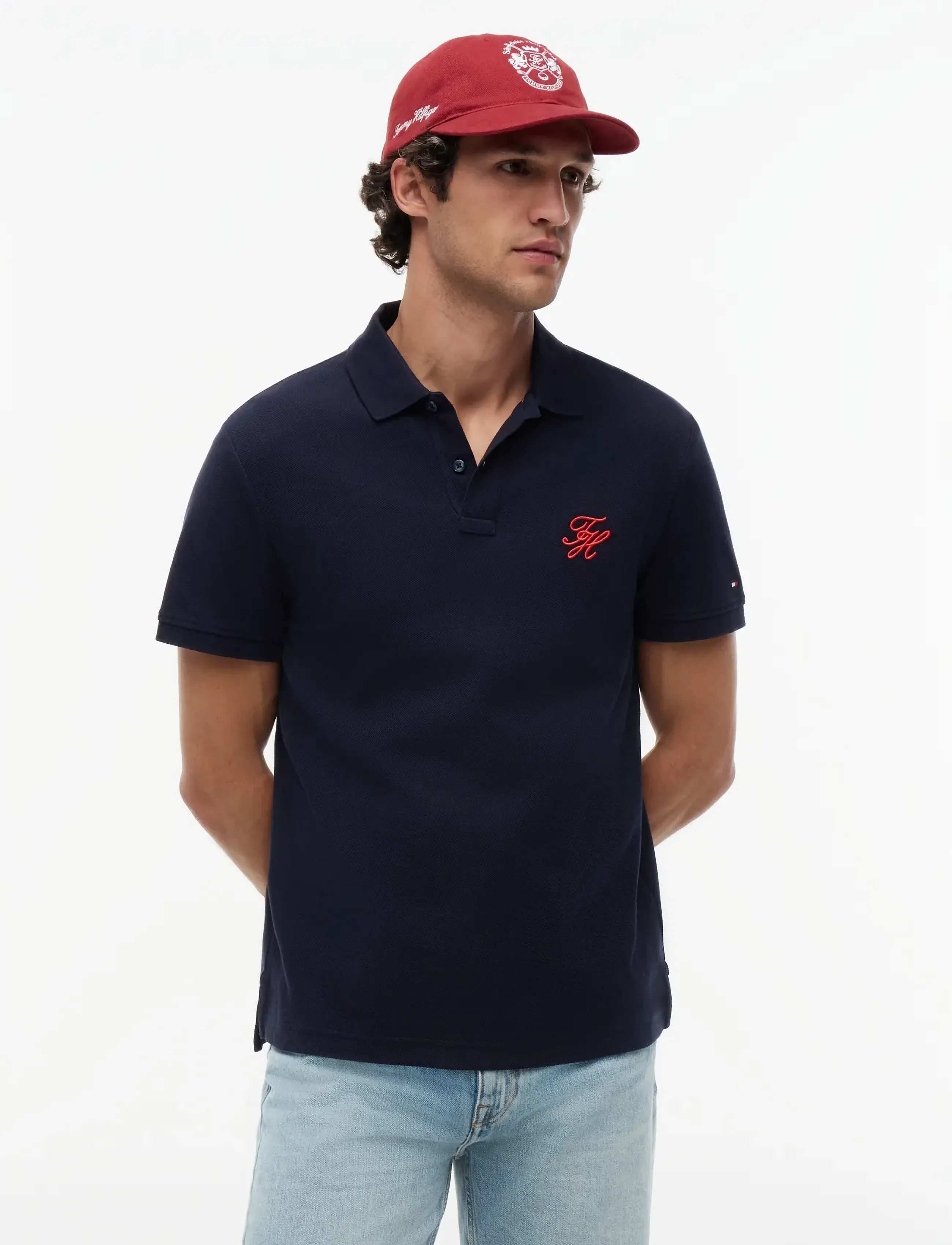 Tommy Hilfiger TH SCRIPT REG POLO - Short-sleeved polos - DESERT SKY / navy