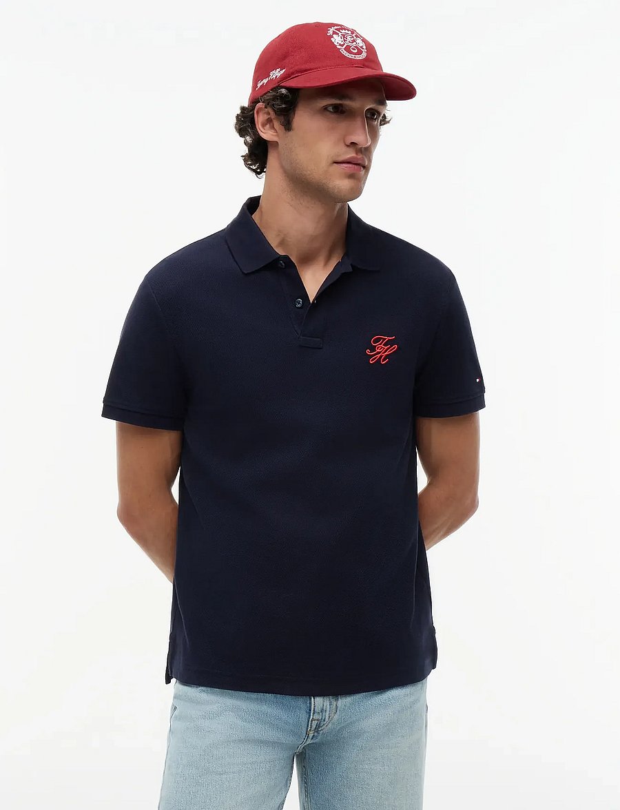 Tommy Hilfiger - TH SCRIPT REG POLO - short-sleeved polos - desert sky - 0