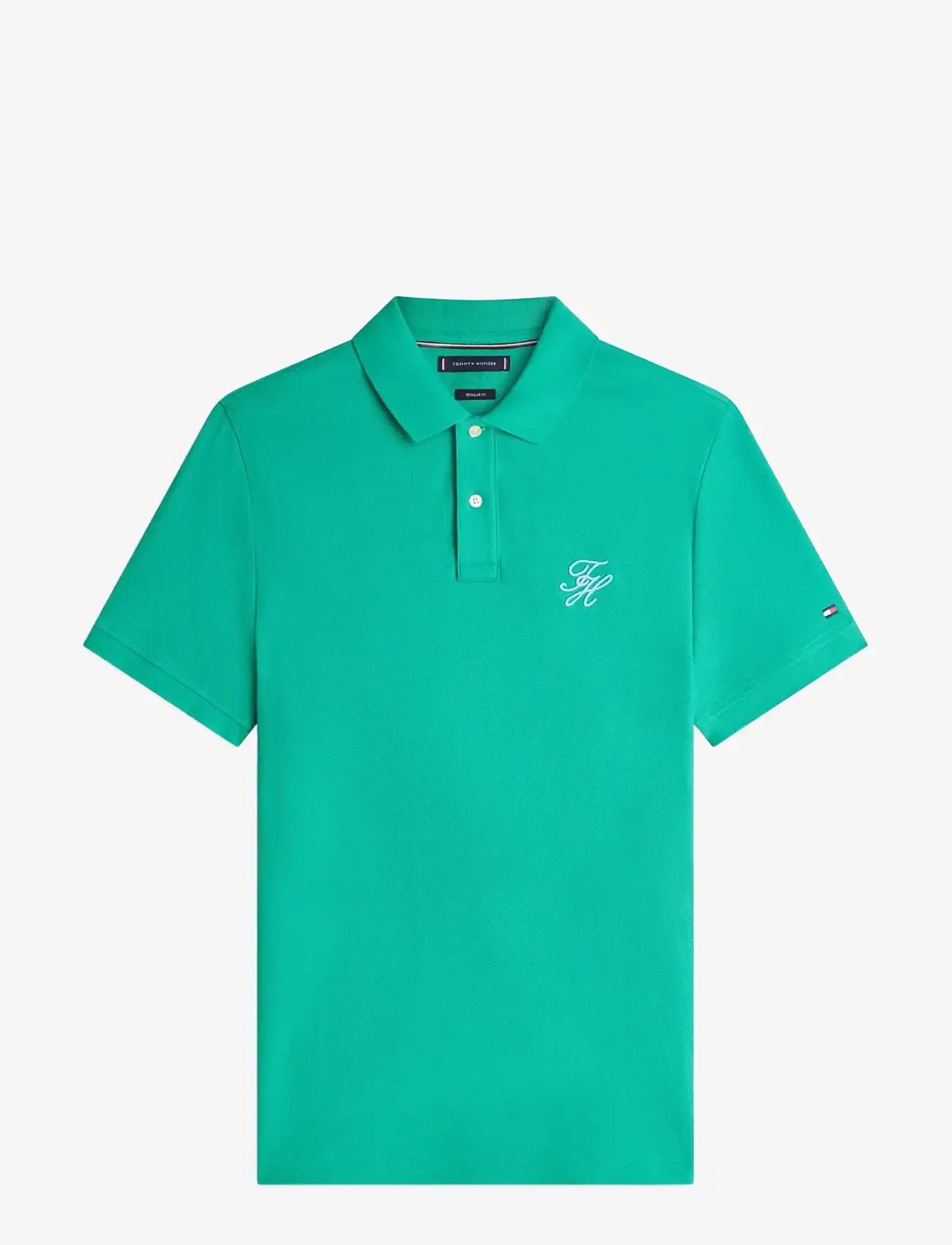 Tommy Hilfiger - TH SCRIPT REG POLO - kurzärmelig - jade wink - 1