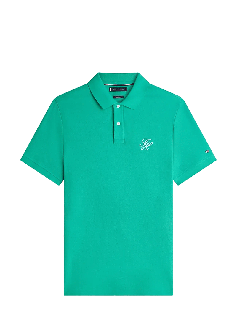 Tommy Hilfiger - TH SCRIPT REG POLO - kortærmede poloer - jade wink - 1