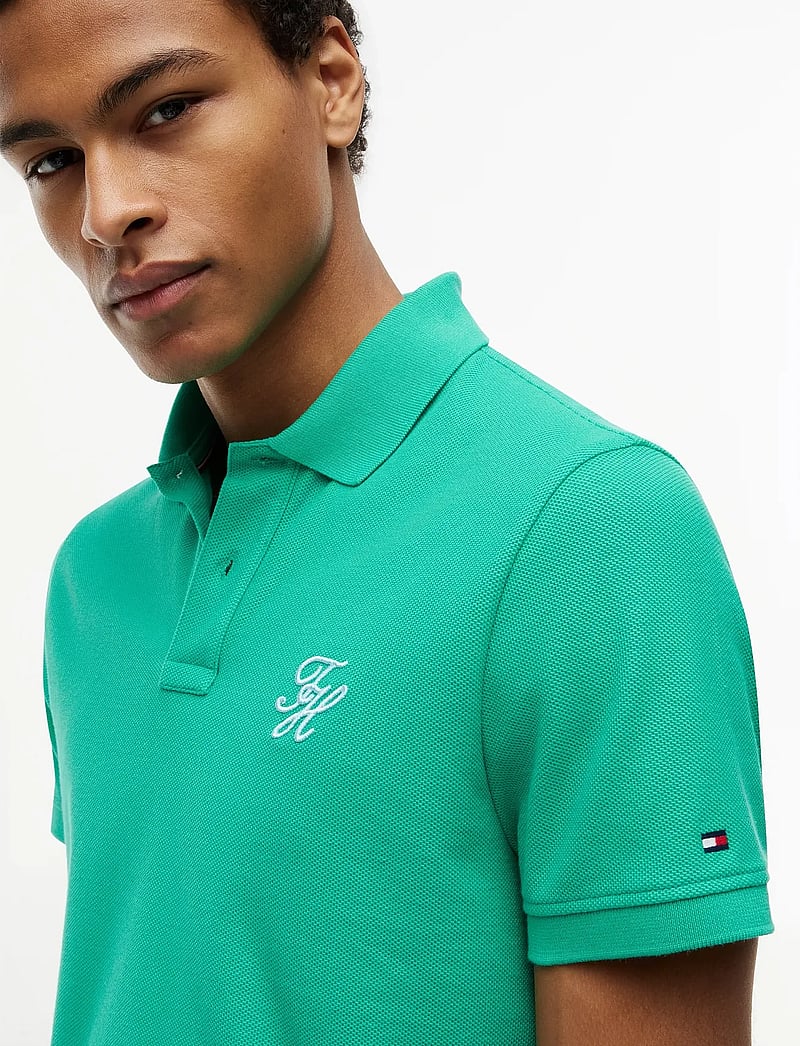 Tommy Hilfiger - TH SCRIPT REG POLO - kortærmede poloer - jade wink - 3
