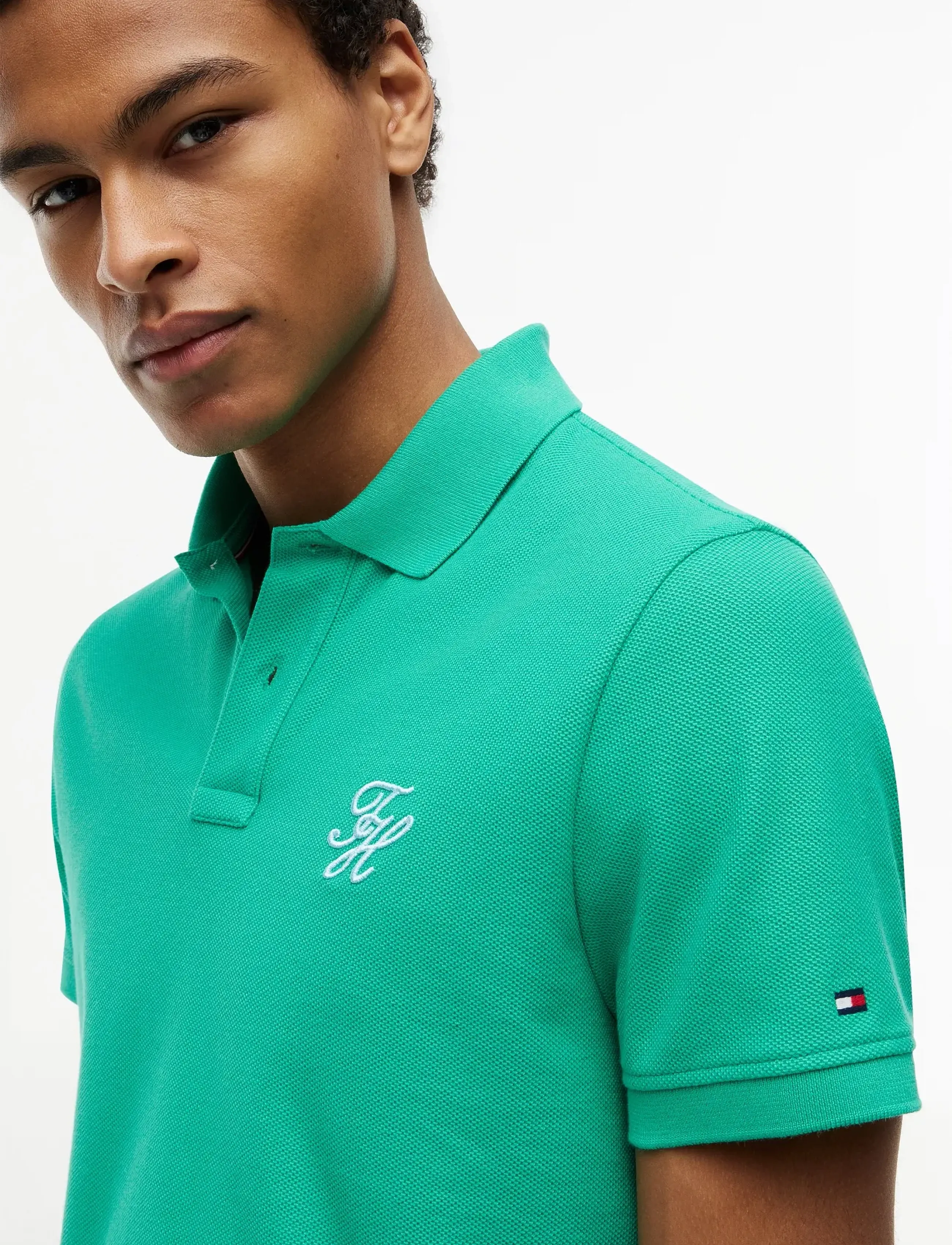 Tommy Hilfiger - TH SCRIPT REG POLO - kurzärmelig - jade wink - 3