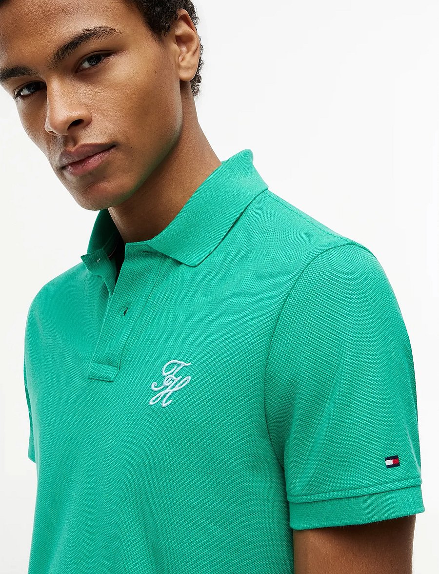 Tommy Hilfiger - TH SCRIPT REG POLO - kortærmede poloer - jade wink - 3