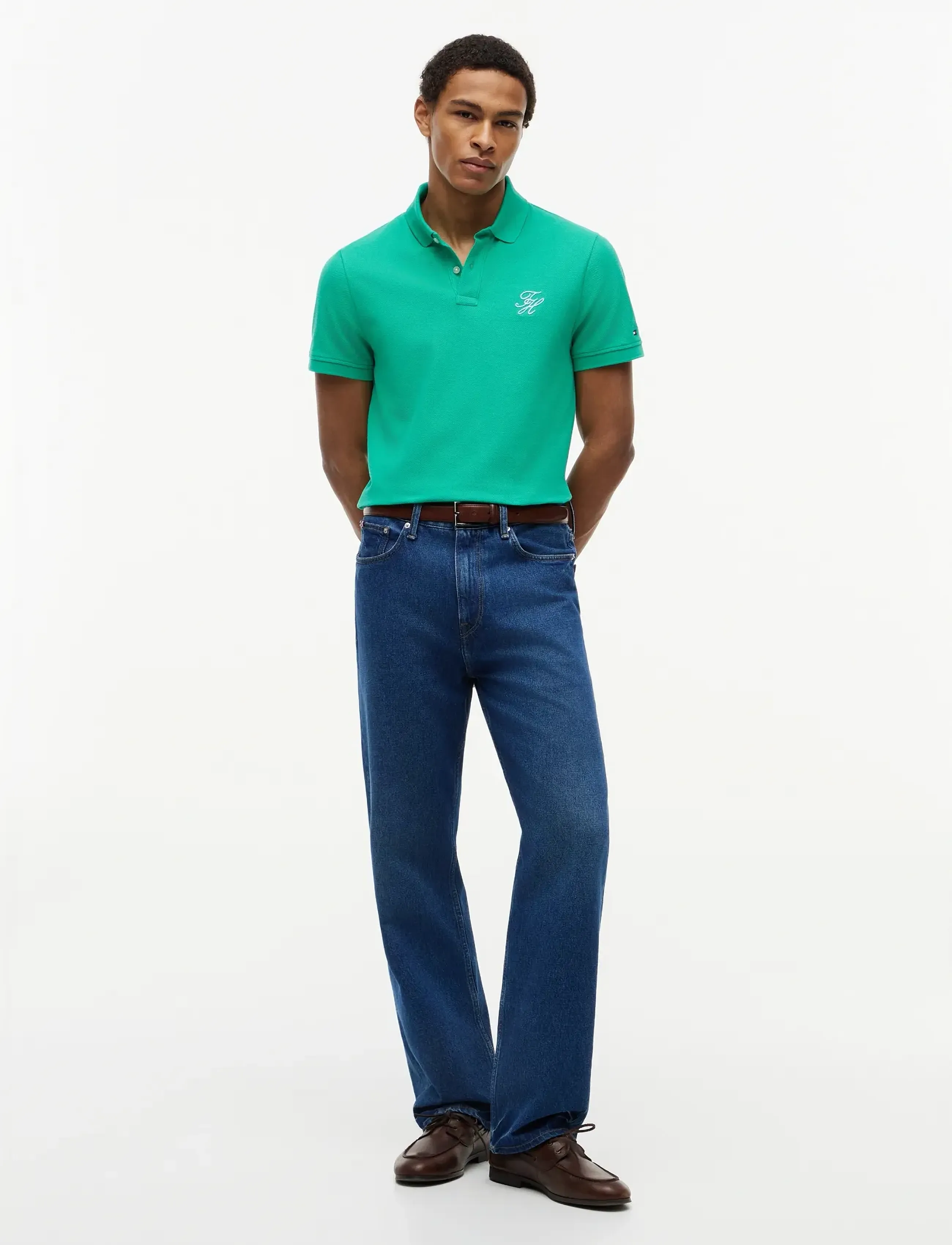 Tommy Hilfiger - TH SCRIPT REG POLO - kurzärmelig - jade wink - 4