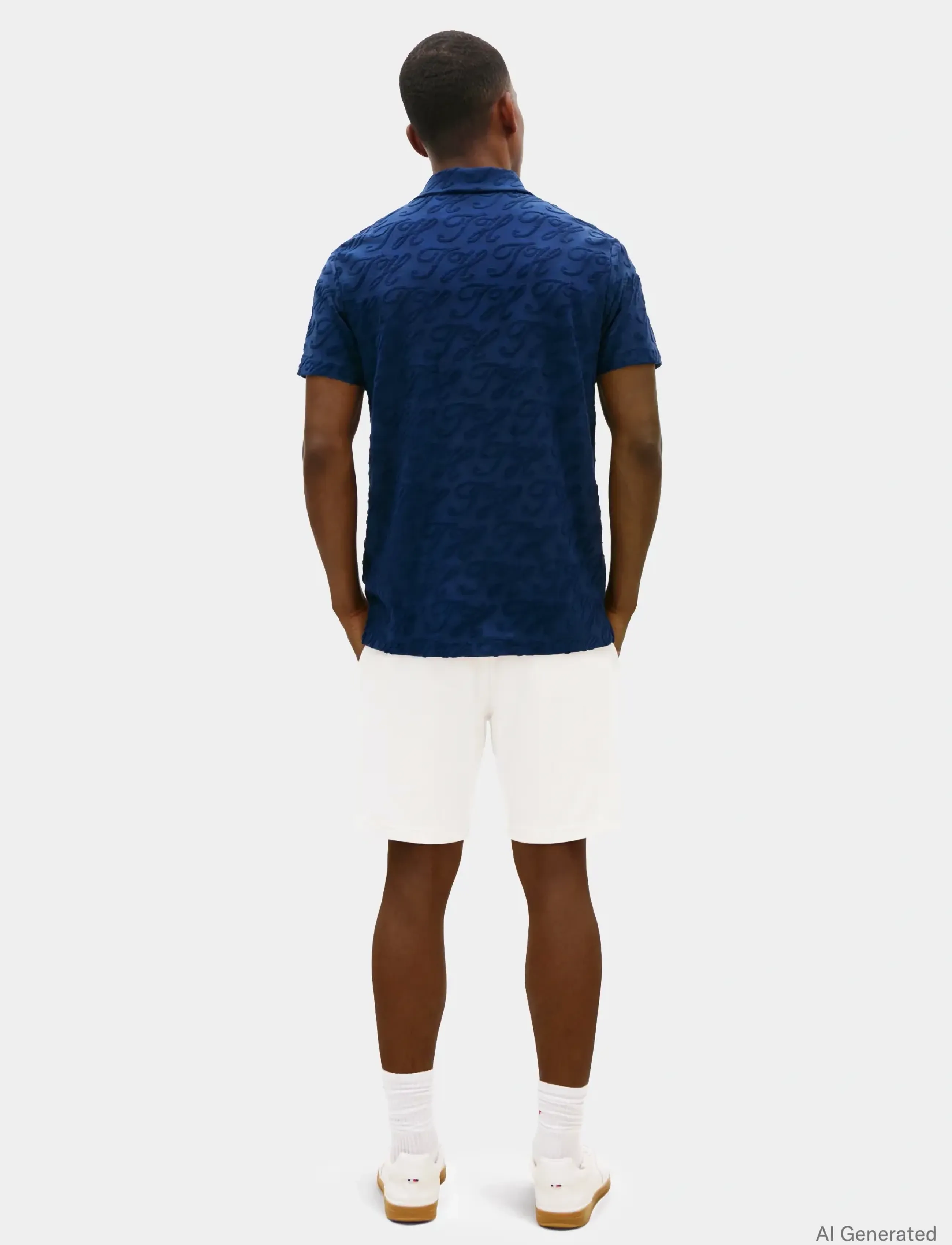 Tommy Hilfiger - JONNY COLLAR TOWEL JACQ REG POLO - kortærmede poloer - carbon navy - 2
