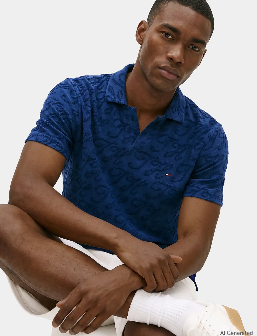 Tommy Hilfiger - JONNY COLLAR TOWEL JACQ REG POLO - kurzärmelig - carbon navy - 3