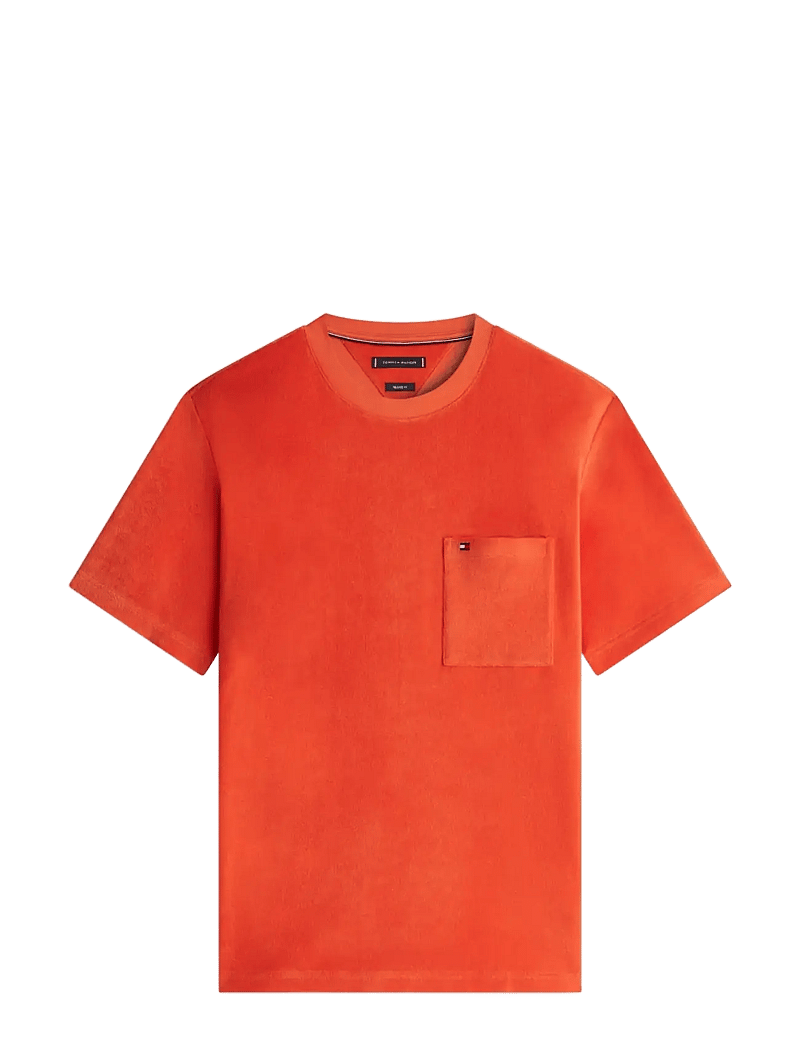 Tommy Hilfiger - TOWELLING T-SHIRT - kortærmede t-shirts - brilliant orange - 1