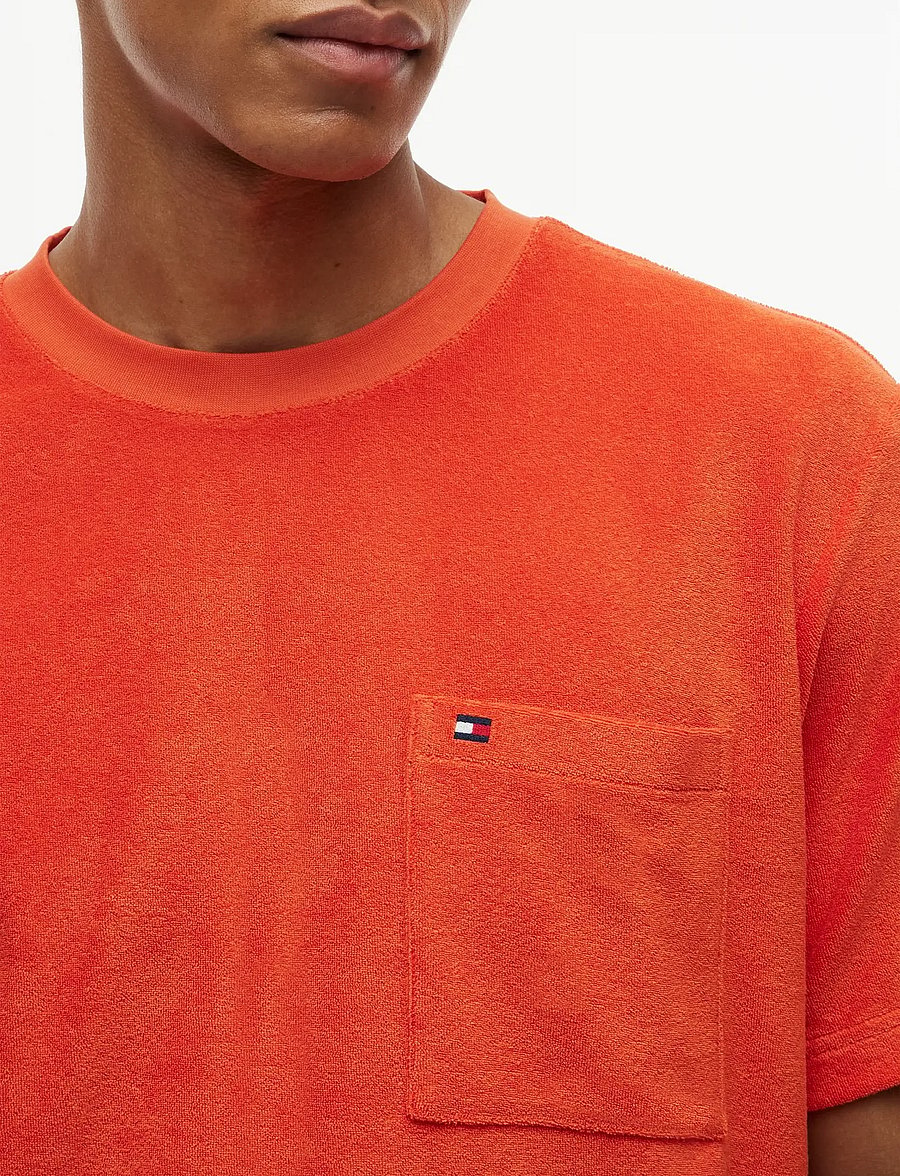 Tommy Hilfiger - TOWELLING T-SHIRT - kortärmade t-shirts - brilliant orange - 3