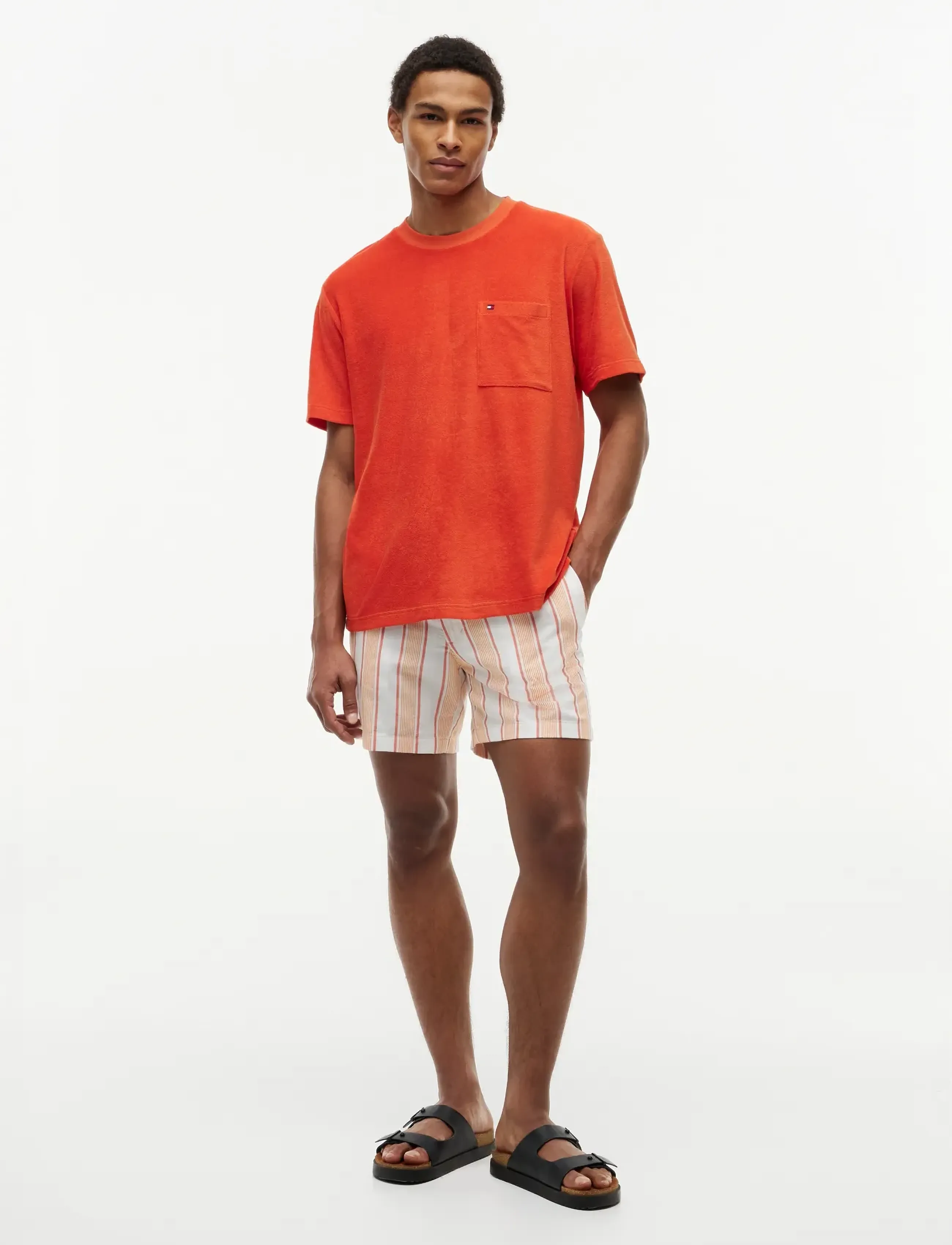 Tommy Hilfiger - TOWELLING T-SHIRT - kurzärmelig - brilliant orange - 4