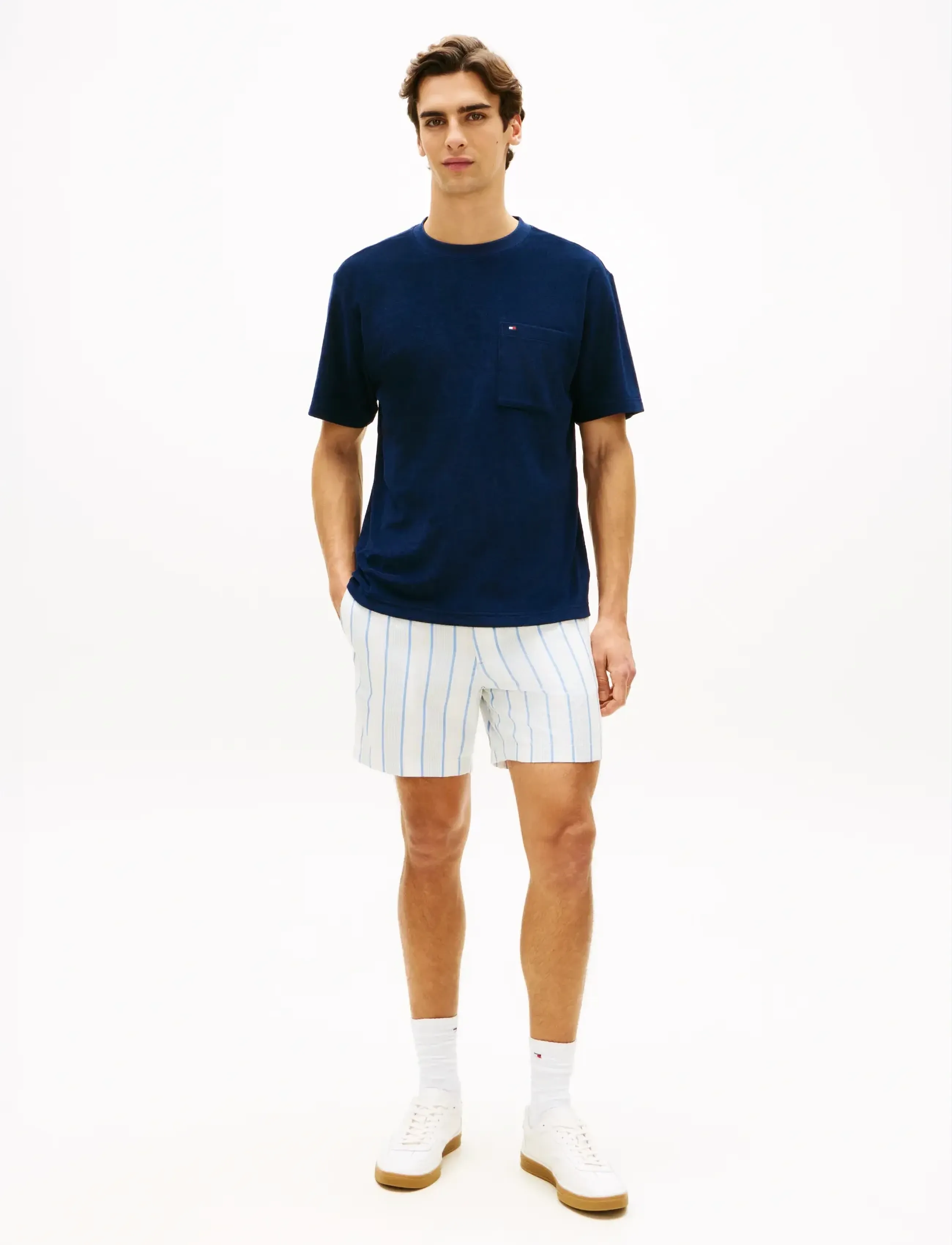 Tommy Hilfiger - TOWELLING T-SHIRT - kortärmade t-shirts - carbon navy - 3