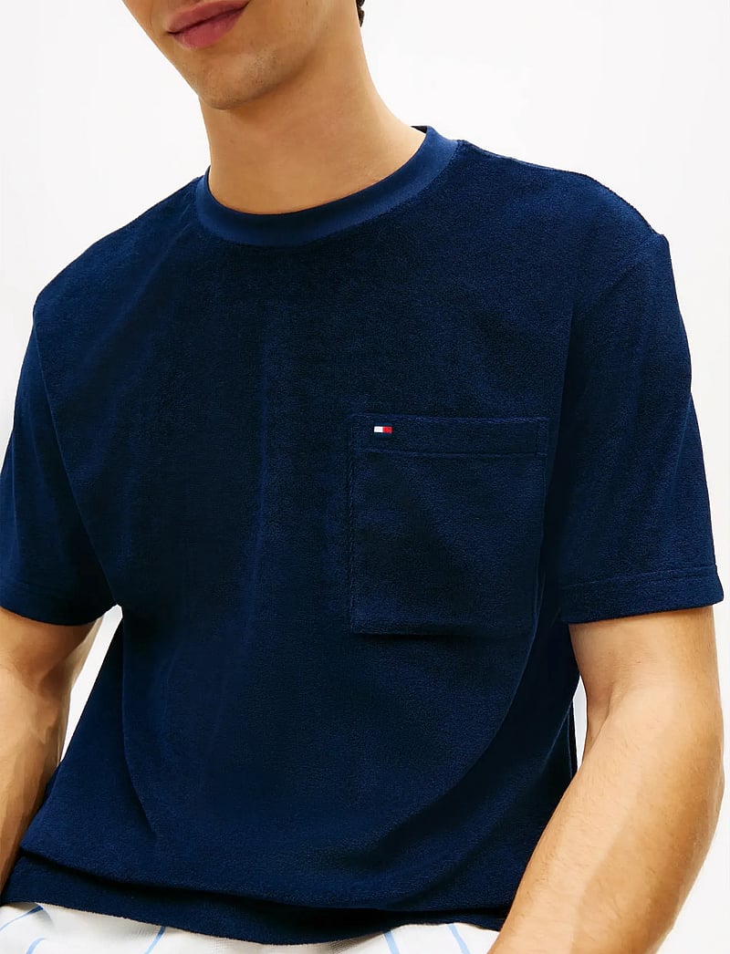 Tommy Hilfiger - TOWELLING T-SHIRT - kortærmede t-shirts - carbon navy - 4