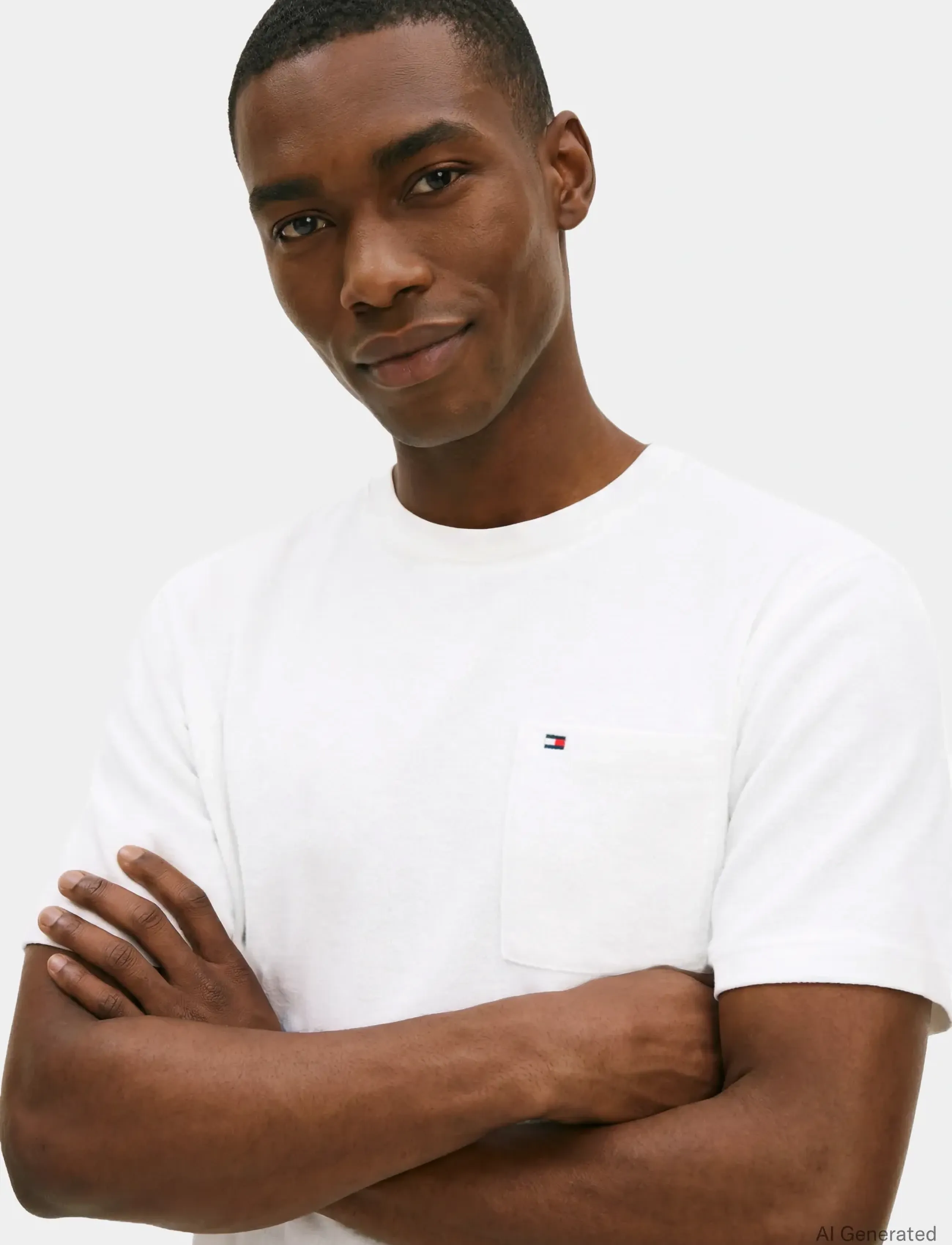 Tommy Hilfiger - TOWELLING T-SHIRT - kortärmade t-shirts - ecru - 3