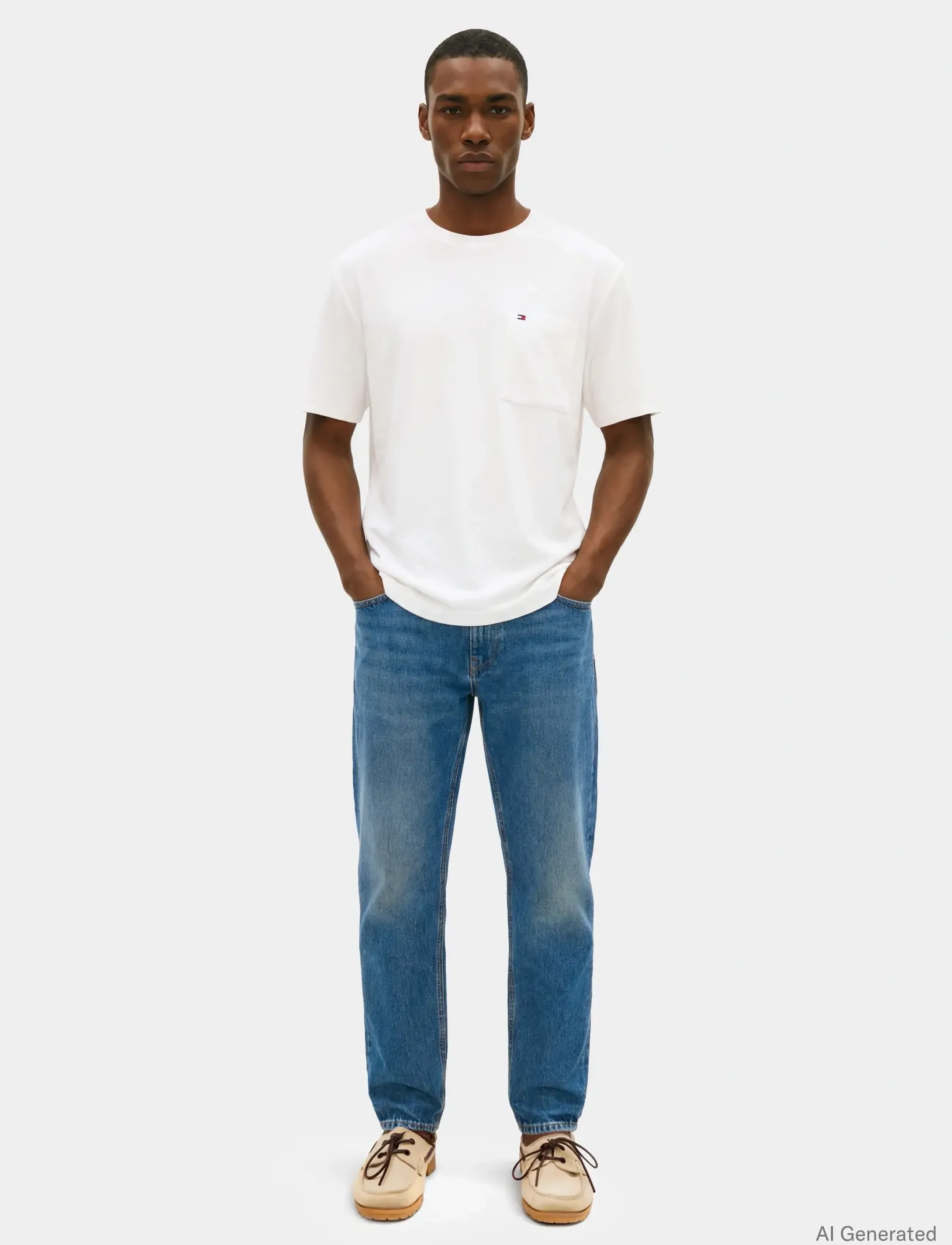 Tommy Hilfiger - TOWELLING T-SHIRT - kortärmade t-shirts - ecru - 4