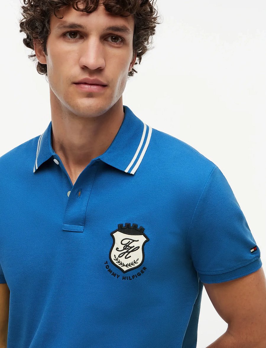 Tommy Hilfiger - PIQUE BADGE REG POLO - kortærmede poloer - blue orbit - 3