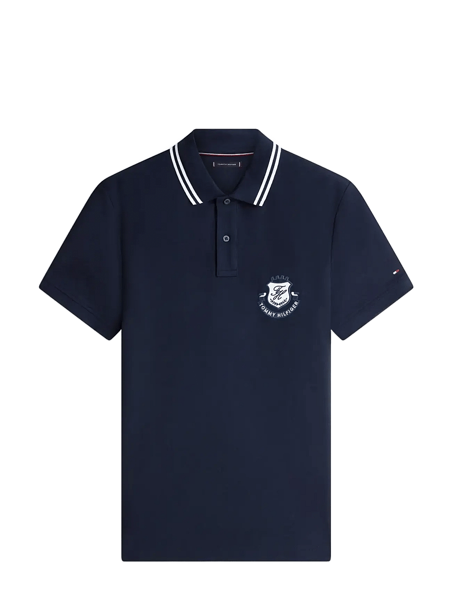 Tommy Hilfiger - PIQUE BADGE REG POLO - polo marškinėliai trumpomis rankovėmis - desert sky - 1
