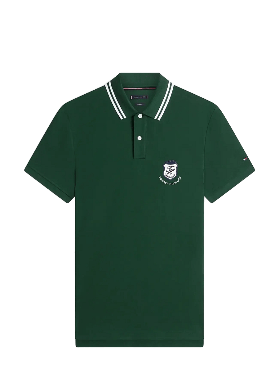 Tommy Hilfiger - PIQUE BADGE REG POLO - kortærmede poloer - nocturnal green - 1