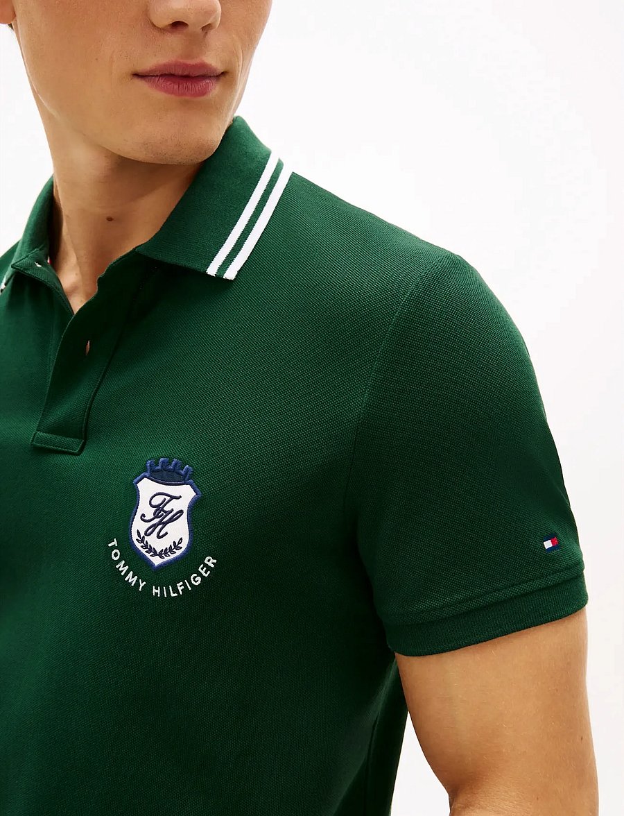 Tommy Hilfiger - PIQUE BADGE REG POLO - kortærmede poloer - nocturnal green - 4