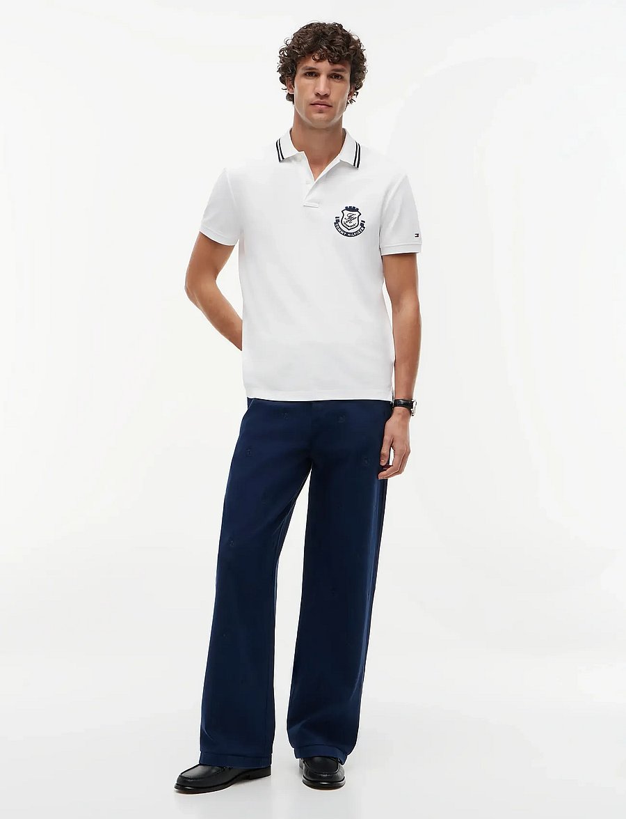Tommy Hilfiger - PIQUE BADGE REG POLO - kortærmede poloer - white - 4
