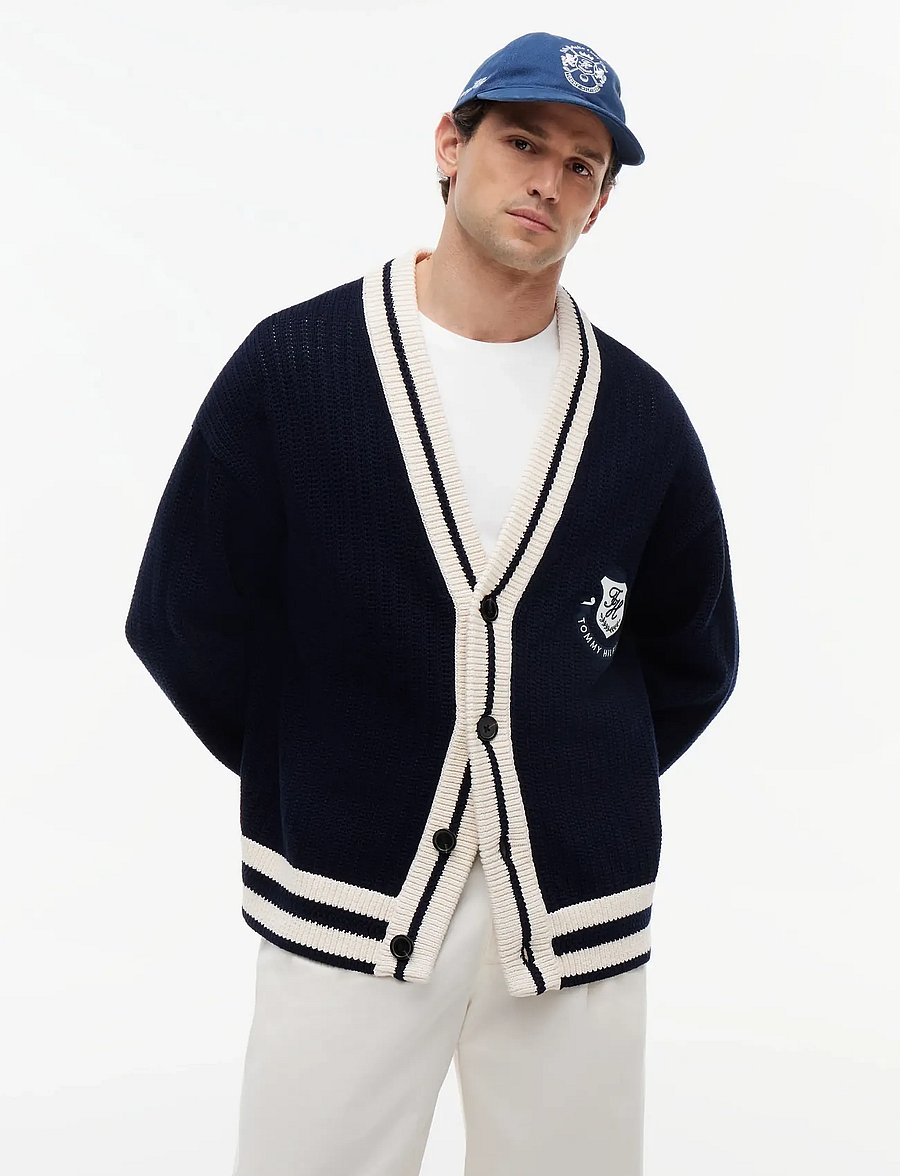 Tommy Hilfiger - ATHLEISURE CRICKET CARDIGAN - cardigans - desert sky - 0