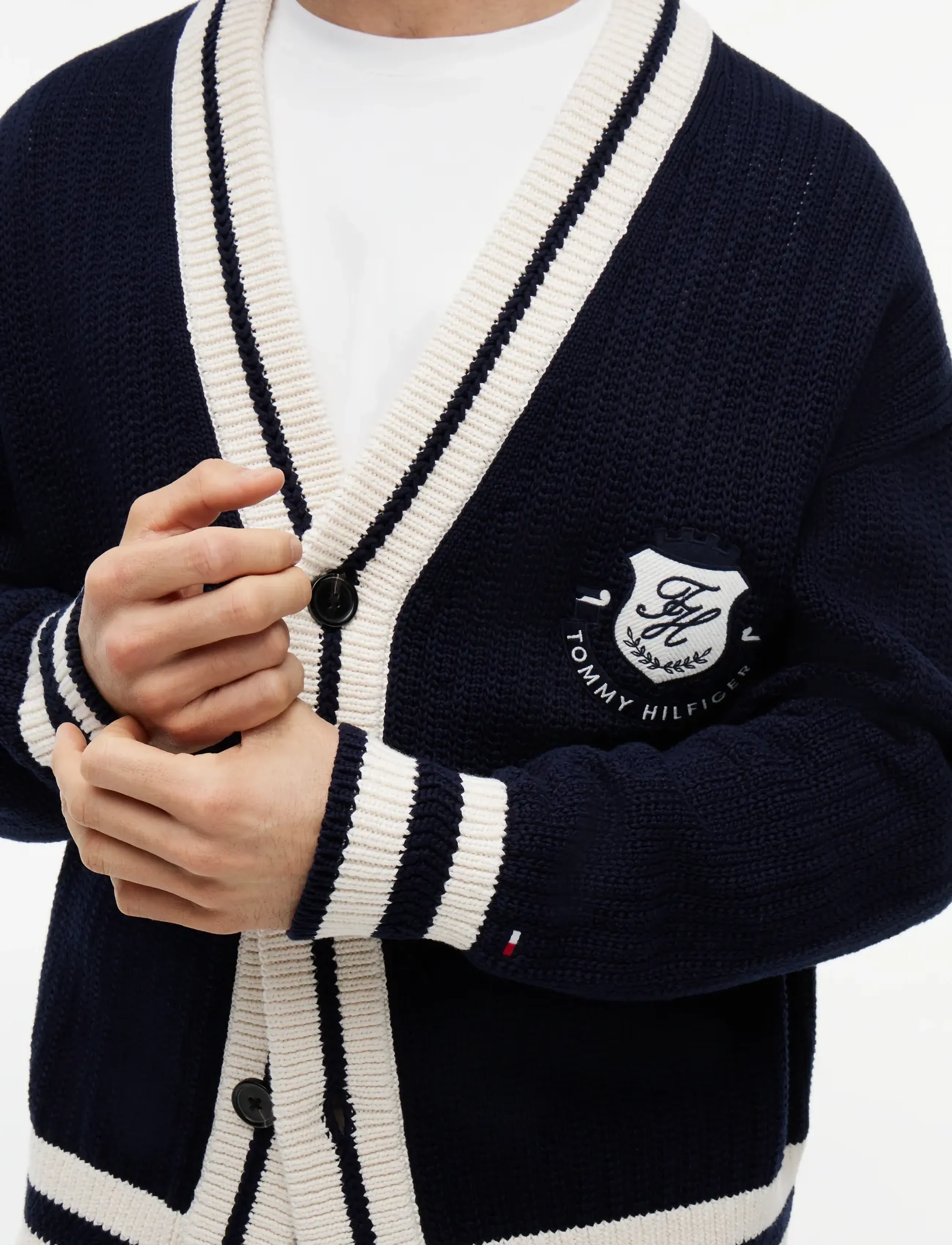 Tommy Hilfiger - ATHLEISURE CRICKET CARDIGAN - cardigans - desert sky - 3