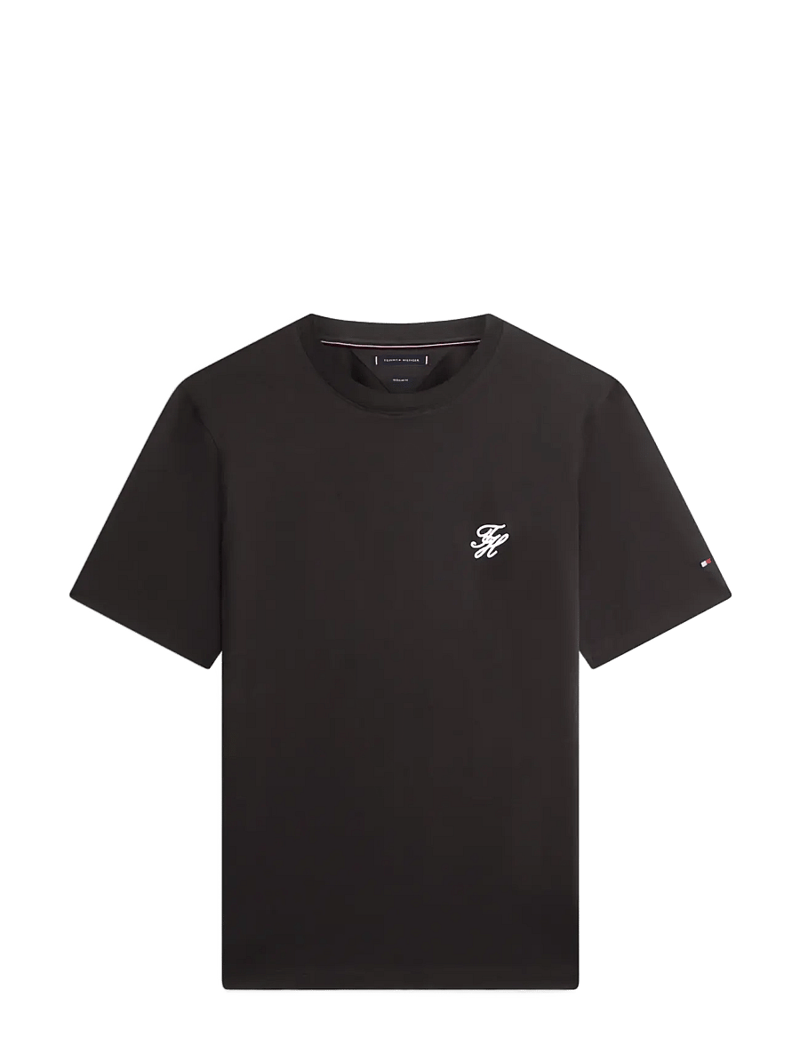 Tommy Hilfiger - SCRIPT MONOGRAM SWIMSHOP TEE - kurzärmelige t-shirts - black - 1