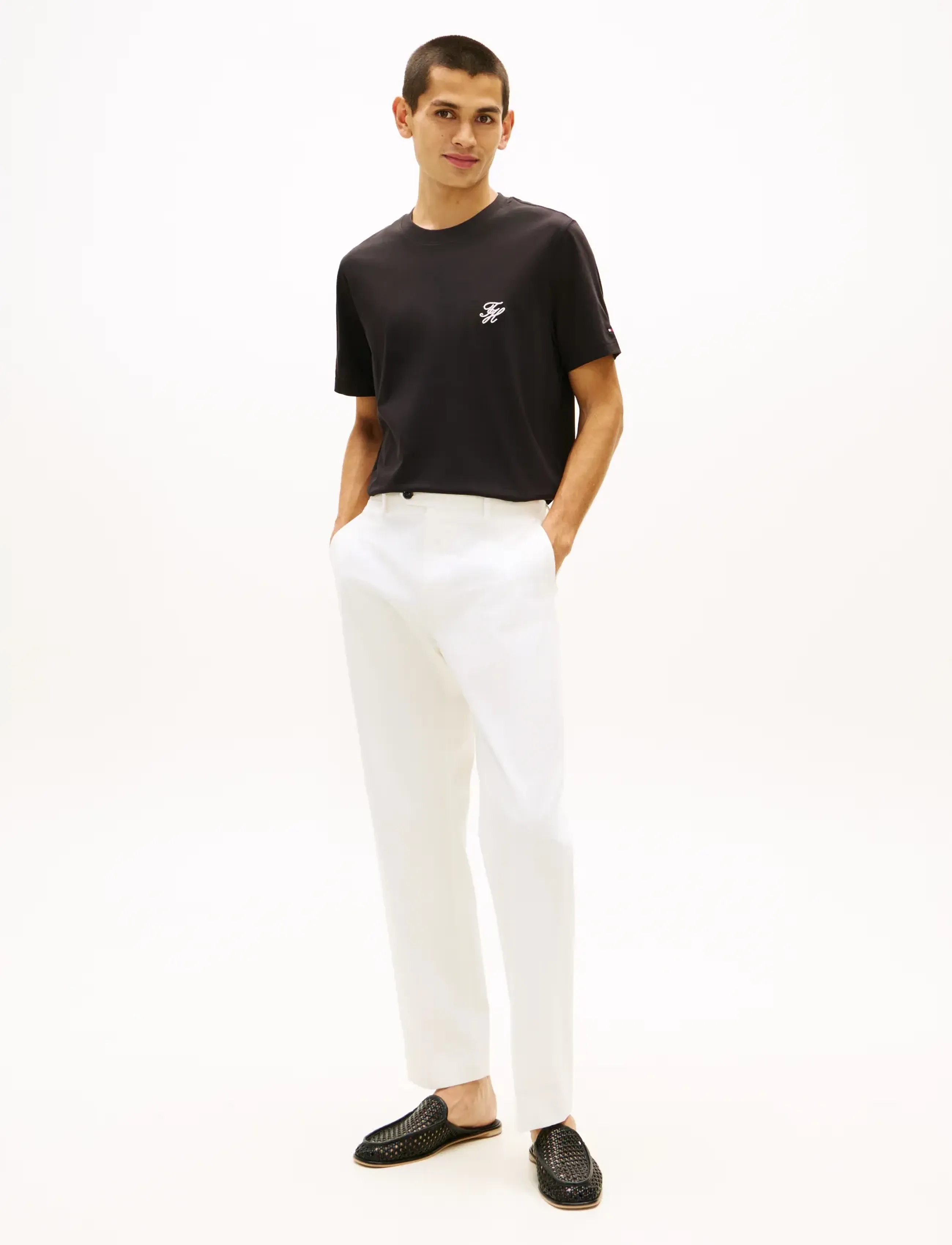 Tommy Hilfiger - SCRIPT MONOGRAM SWIMSHOP TEE - kurzärmelige t-shirts - black - 3