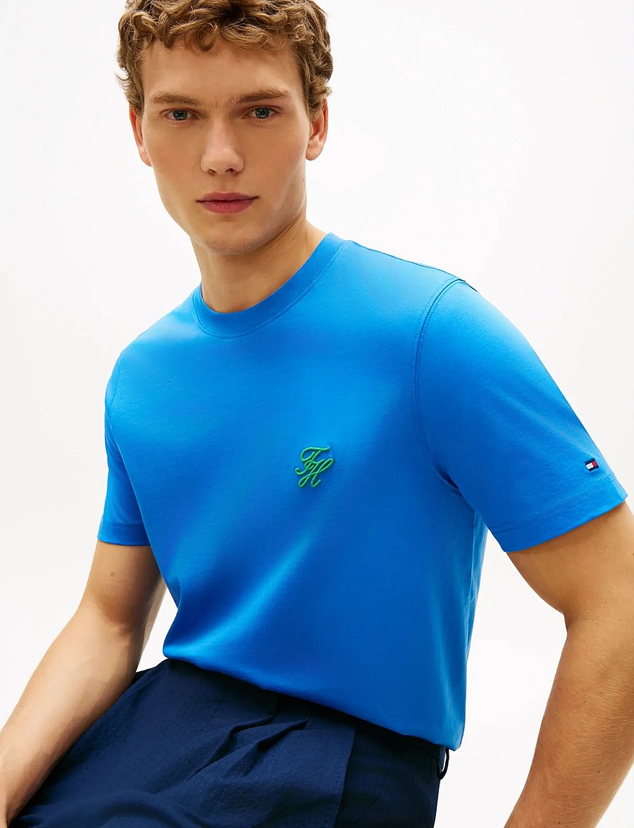 Tommy Hilfiger - SCRIPT MONOGRAM SWIMSHOP TEE - lühikeste varrukatega t-särgid - blue orbit - 4
