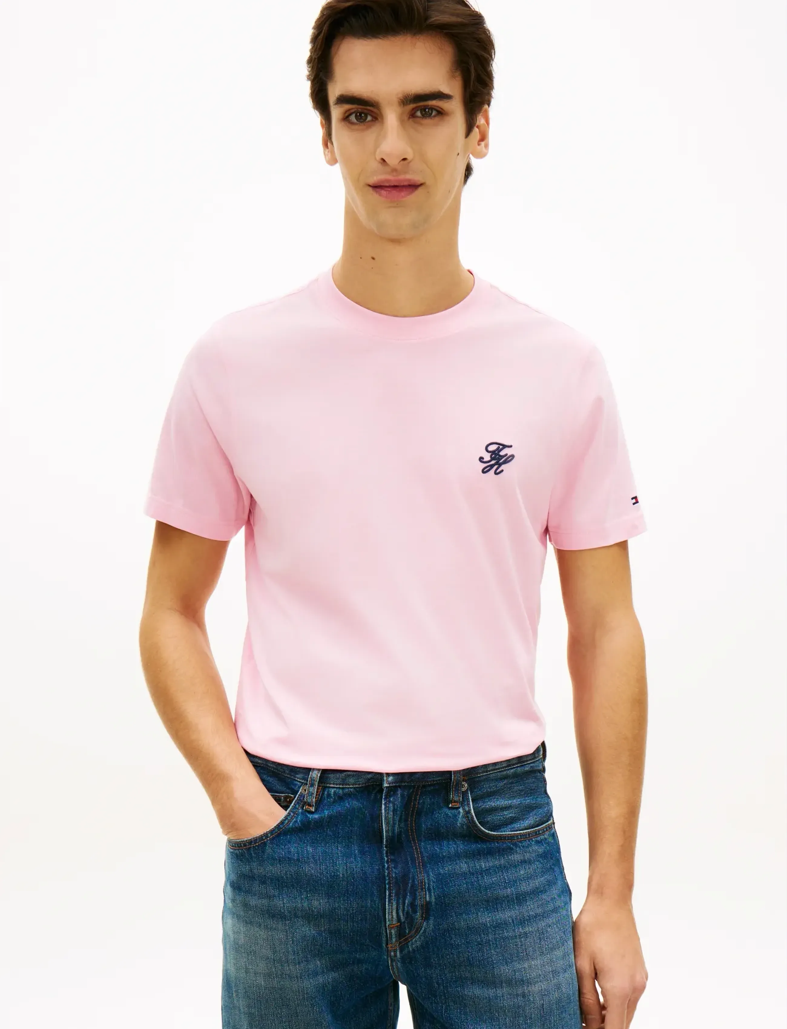 Tommy Hilfiger SCRIPT MONOGRAM SWIMSHOP TEE - T-Shirts - CLASSIC PINK / pink/rose