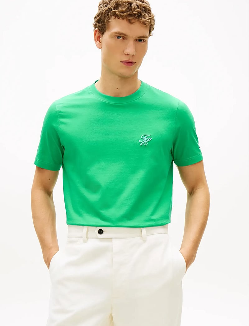 Tommy Hilfiger - SCRIPT MONOGRAM SWIMSHOP TEE - kortærmede t-shirts - jade wink - 0