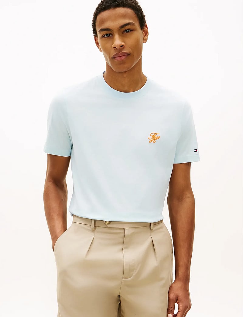 Tommy Hilfiger - SCRIPT MONOGRAM SWIMSHOP TEE - kortærmede t-shirts - keepsake blue - 0