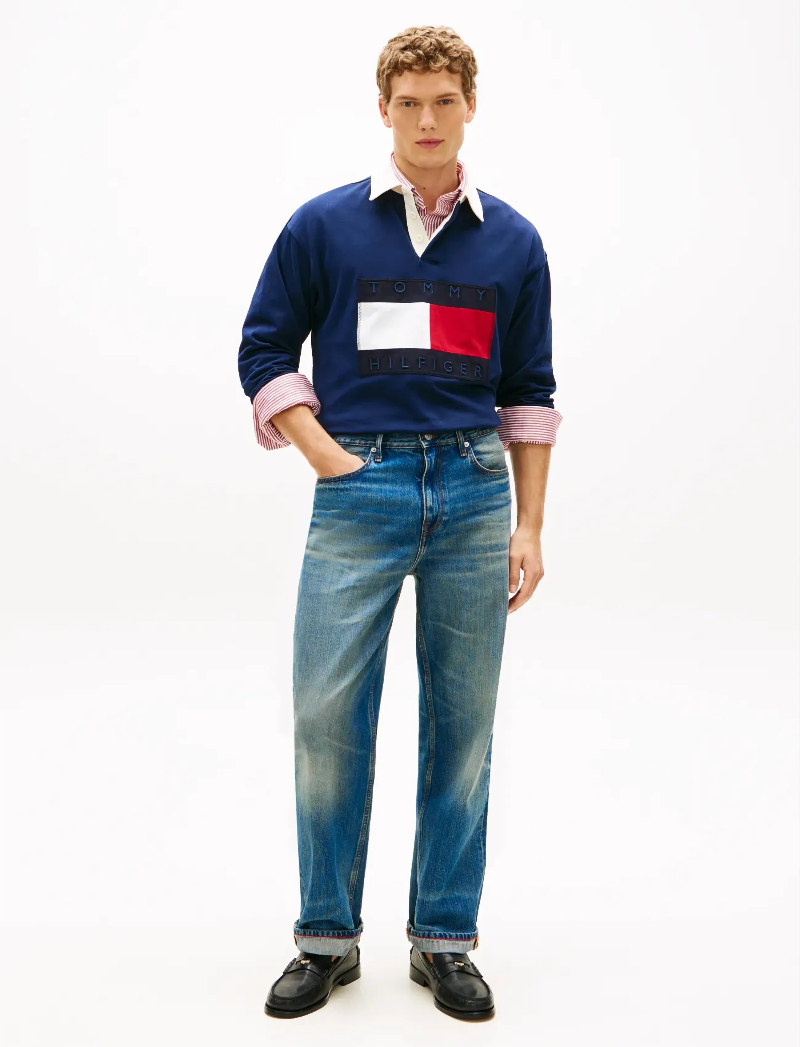 Tommy Hilfiger - FLAG RUGBY - pikkade varrukatega polod - carbon navy - 3