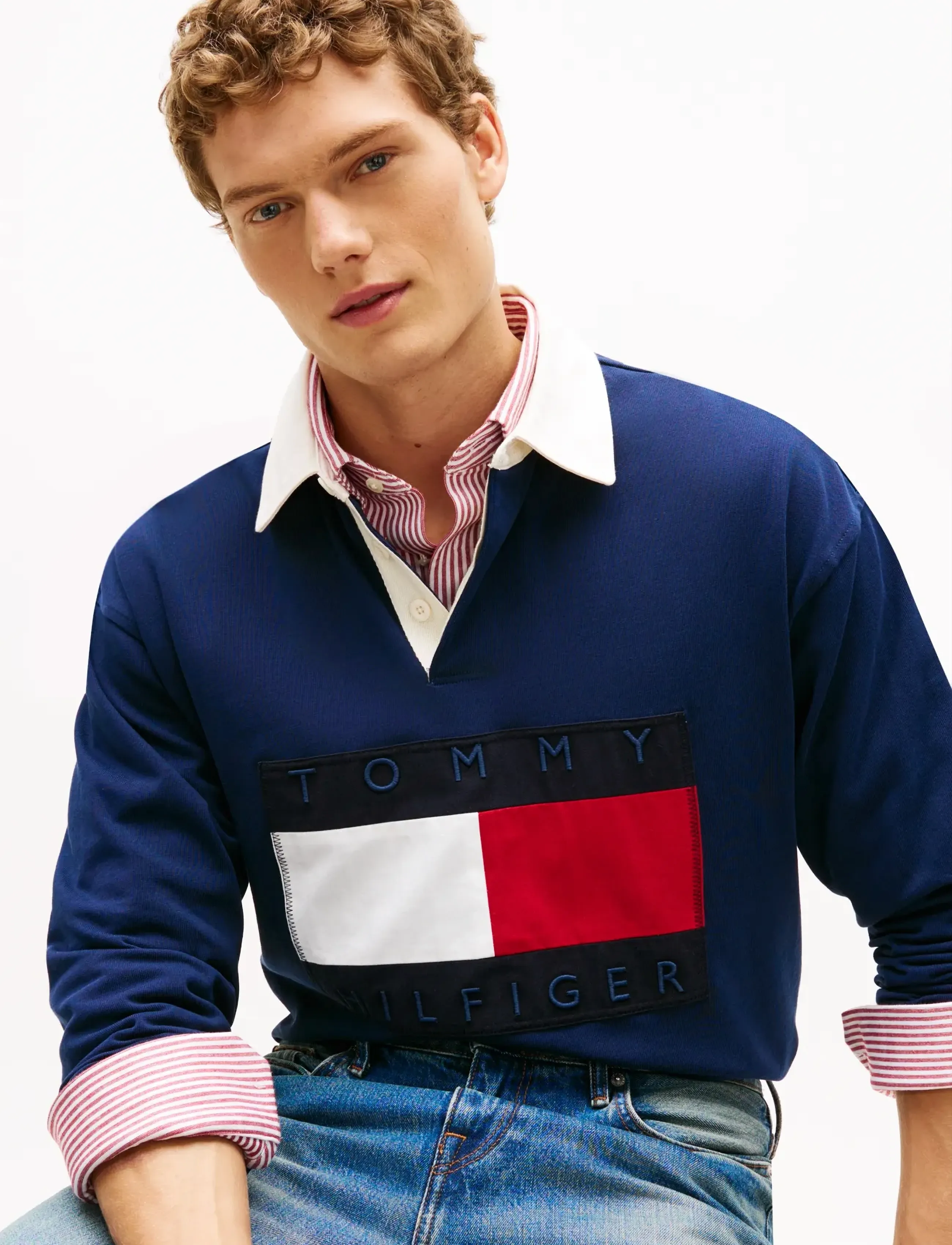 Tommy Hilfiger - FLAG RUGBY - pikkade varrukatega polod - carbon navy - 4