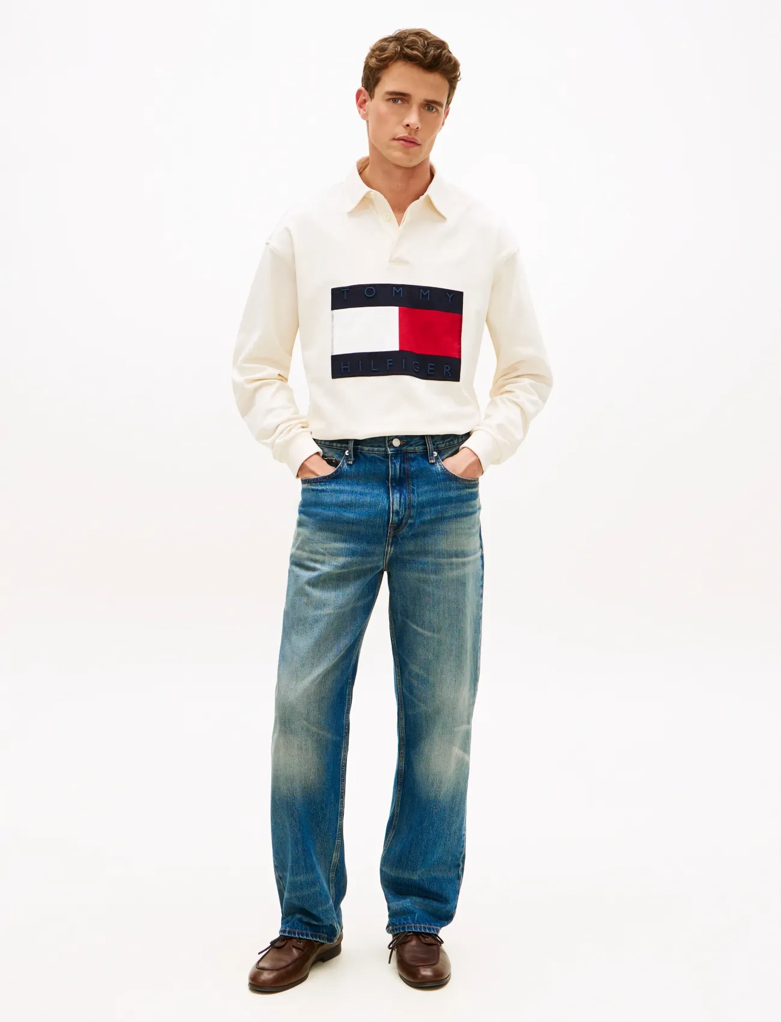 Tommy Hilfiger - FLAG RUGBY - langærmede poloer - ivory petal - 3